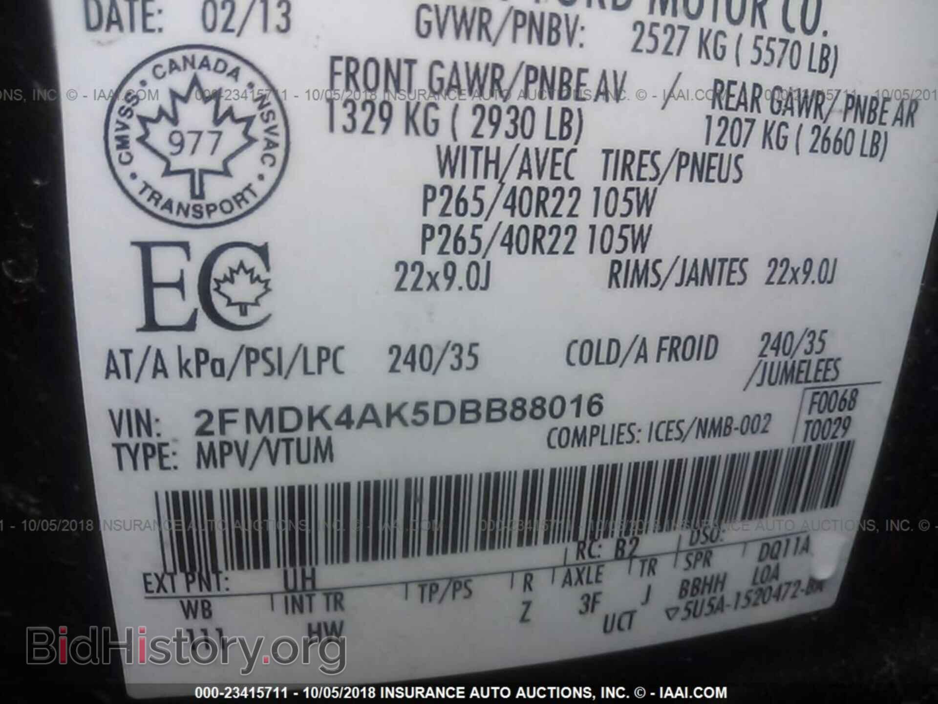 2013 Ford Edge - VIN: 2FMDK4AK5DBB88016 - Фото 9