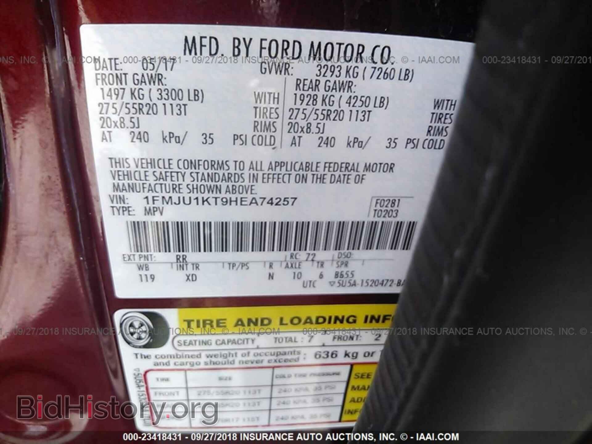 2017 Ford Expedition - VIN: 1FMJU1KT9HEA74257 - Photo 9