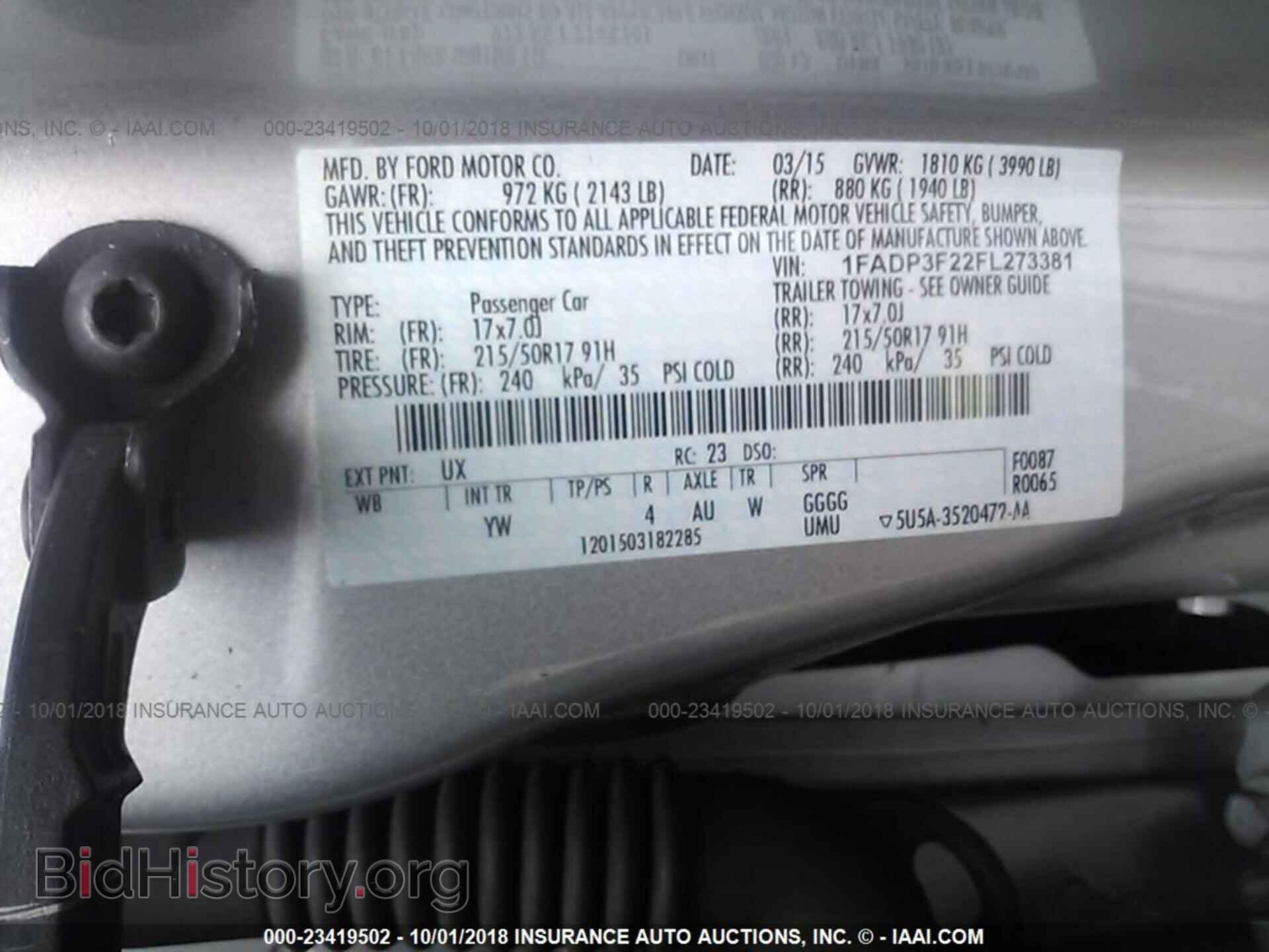 2015 FORD FOCUS - VIN: 1FADP3F22FL273381 - Photo 9