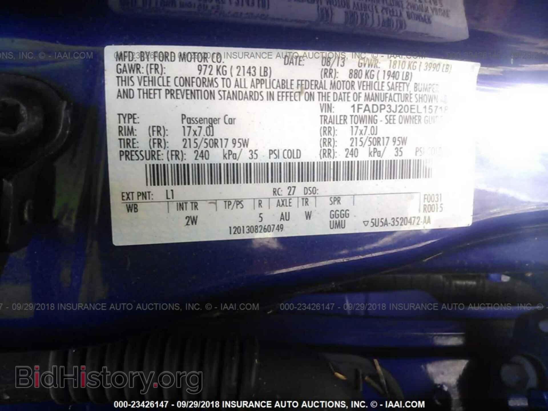2014 FORD FOCUS - VIN: 1FADP3J20EL157182 - Фото 9