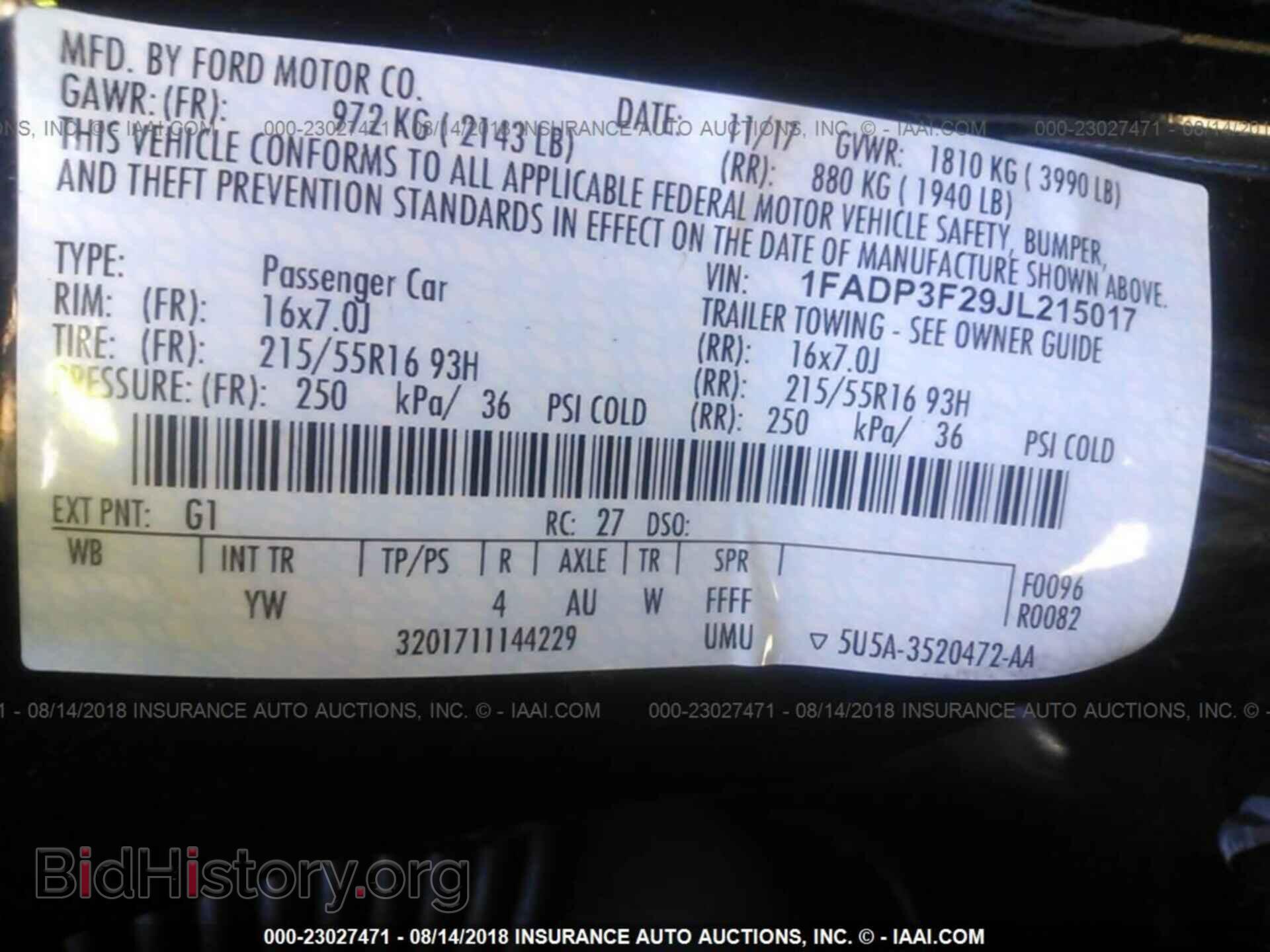 2018 FORD FOCUS - VIN: 1FADP3F29JL215017 - Фото 9
