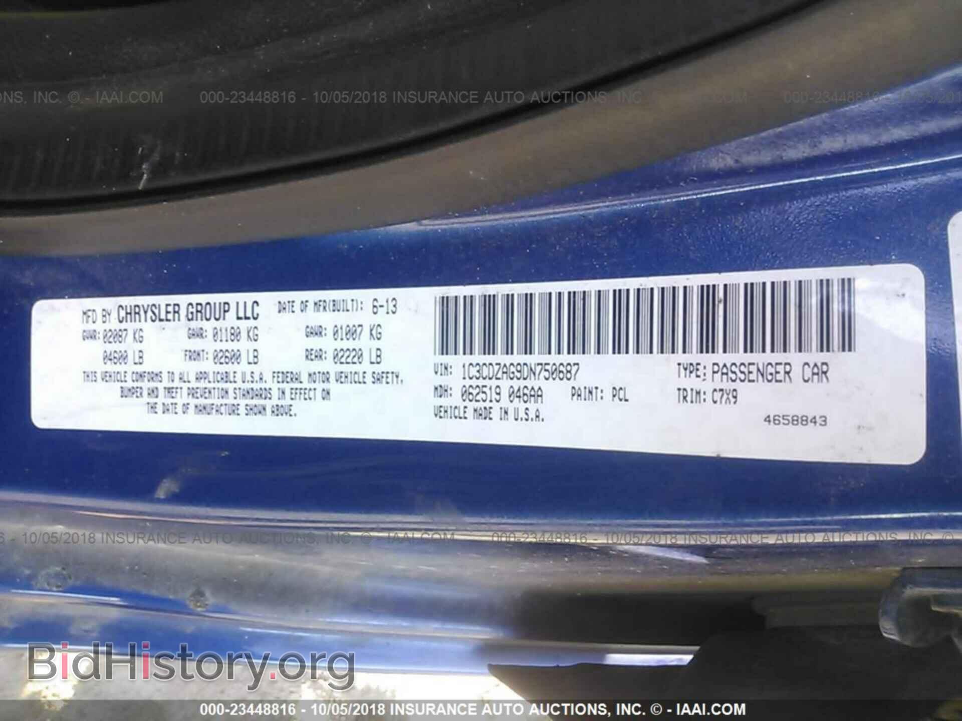 2013 Dodge Avenger - VIN: 1C3CDZAG9DN750687 - Photo 9