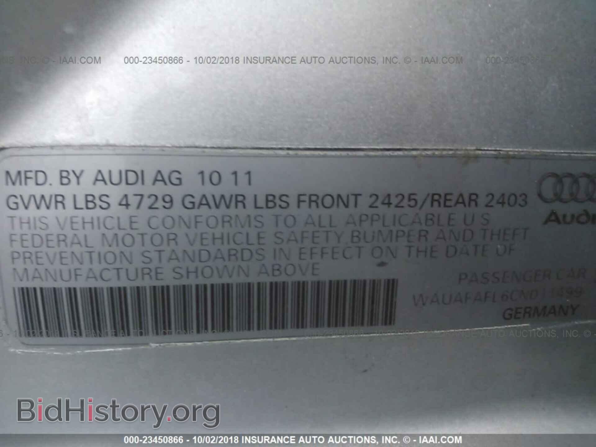 2012 Audi A4 - VIN: WAUAFAFL6CN011499 - Photo 9
