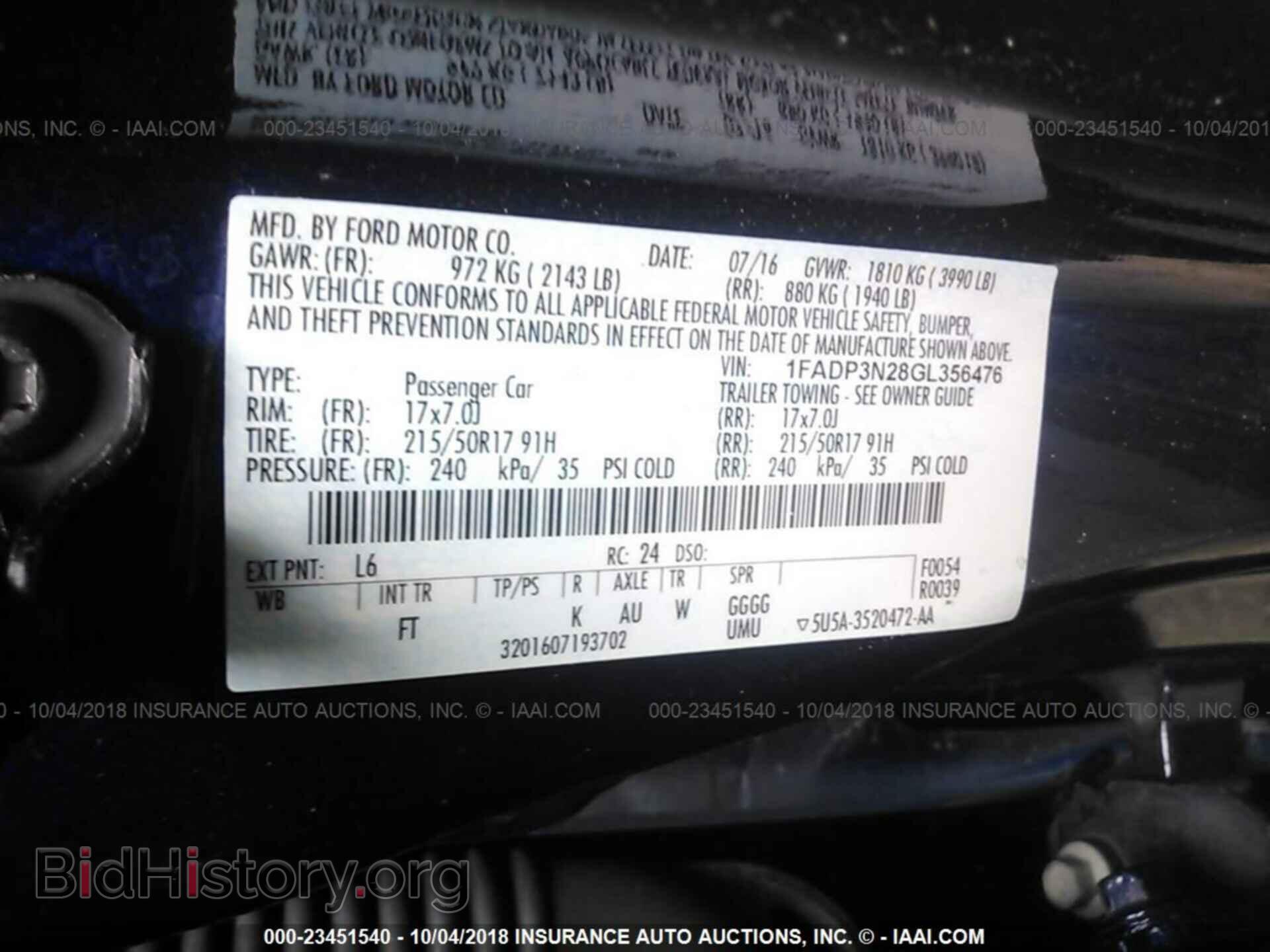 2016 FORD FOCUS - VIN: 1FADP3N28GL356476 - Photo 9
