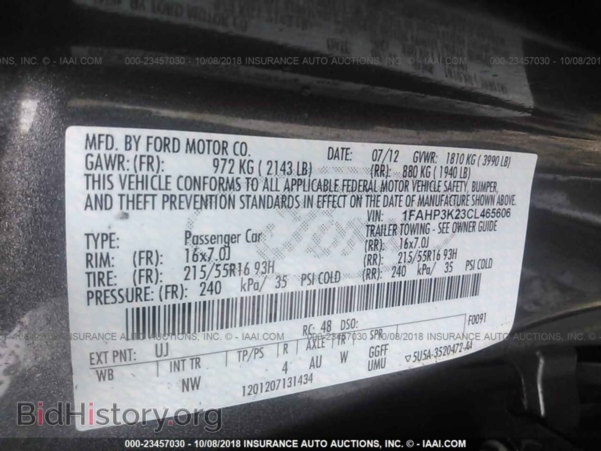 2012 FORD FOCUS - VIN: 1FAHP3K23CL465606 - Photo 9