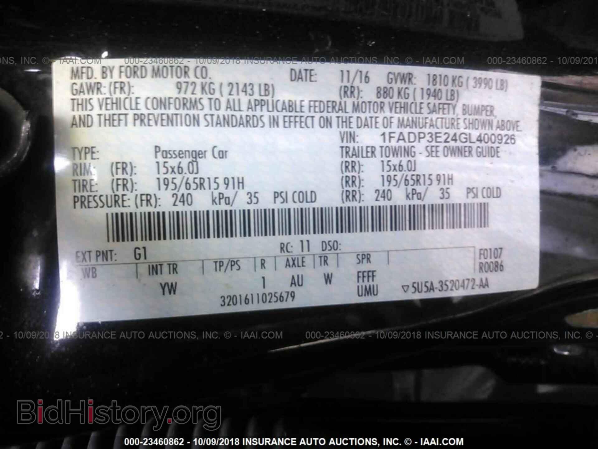 2016 FORD FOCUS - VIN: 1FADP3E24GL400926 - Photo 9