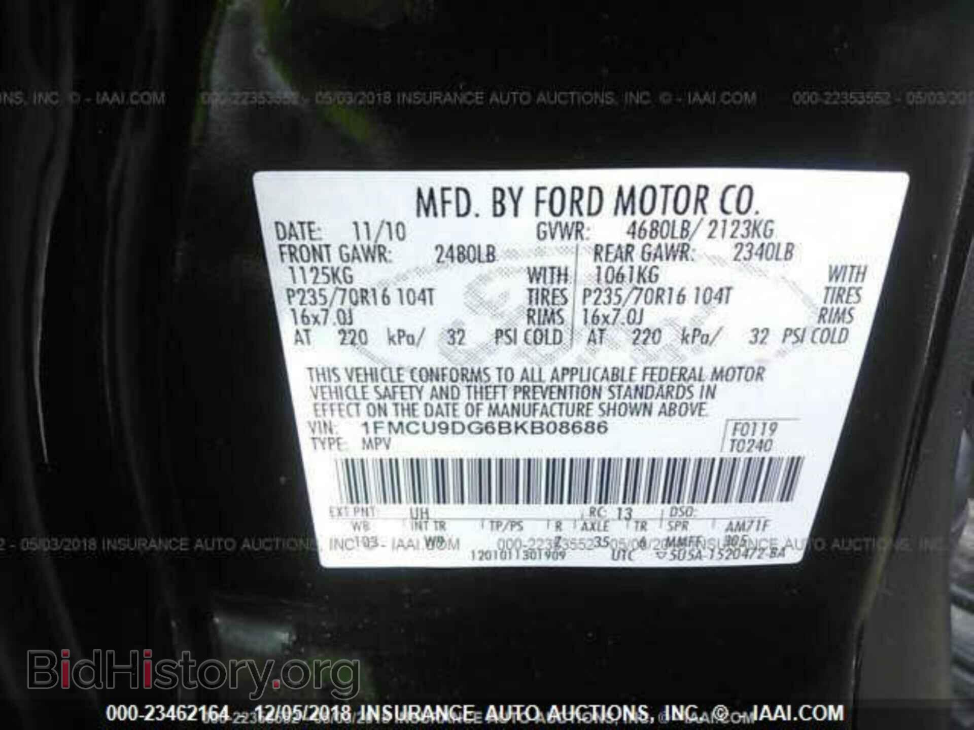 2011 Ford Escape - VIN: 1FMCU9DG6BKB08686 - Photo 9