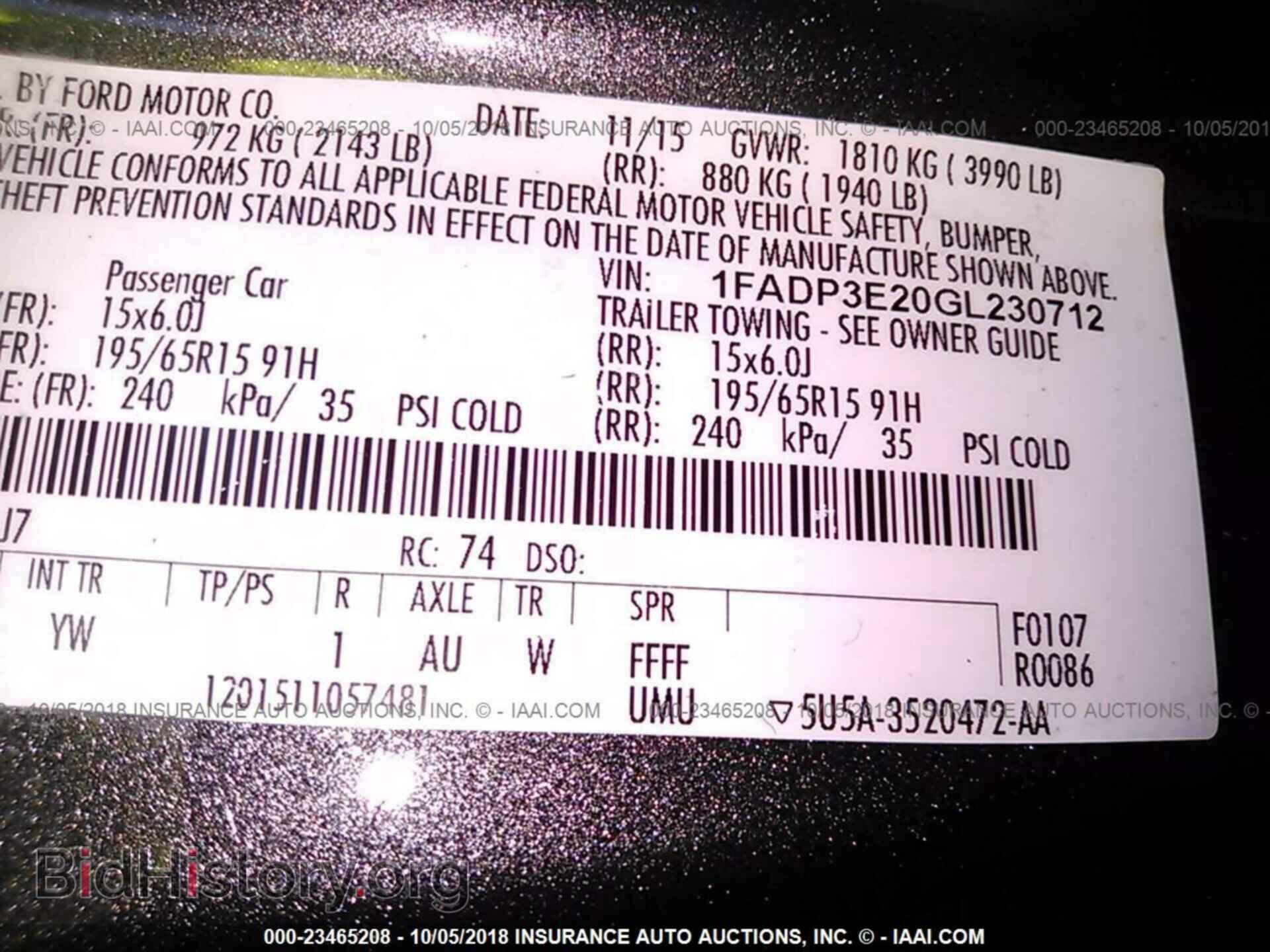 2016 FORD FOCUS - VIN: 1FADP3E20GL230712 - Photo 9
