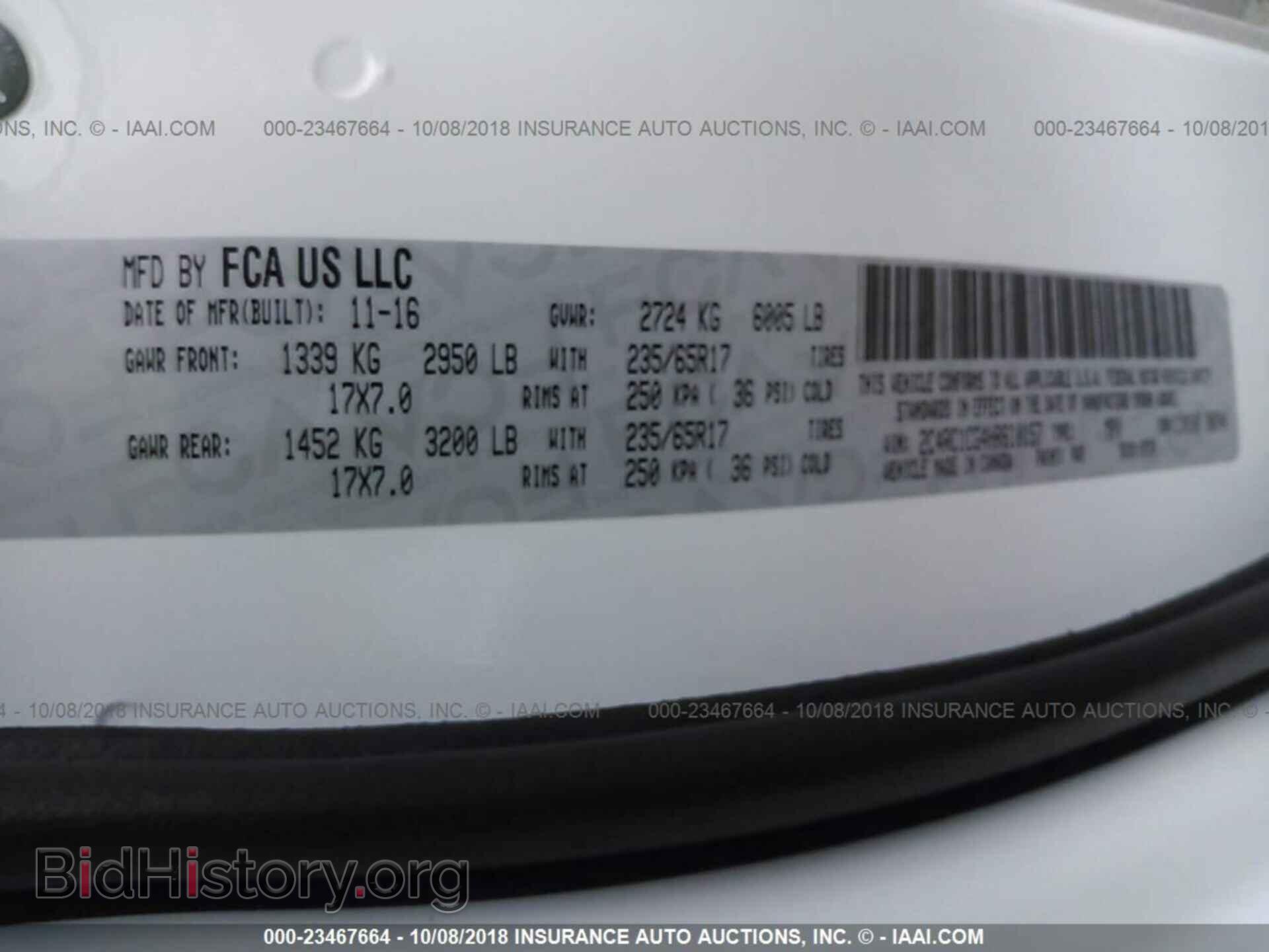 2017 CHRYSLER PACIFICA - VIN: 2C4RC1CG4HR610157 - Photo 9