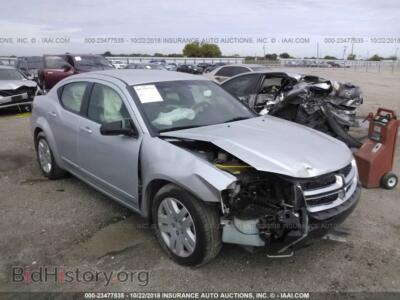 2012 Dodge AVENGER, серебристый — VIN 1C3CDZAGXCN310055, IAAI