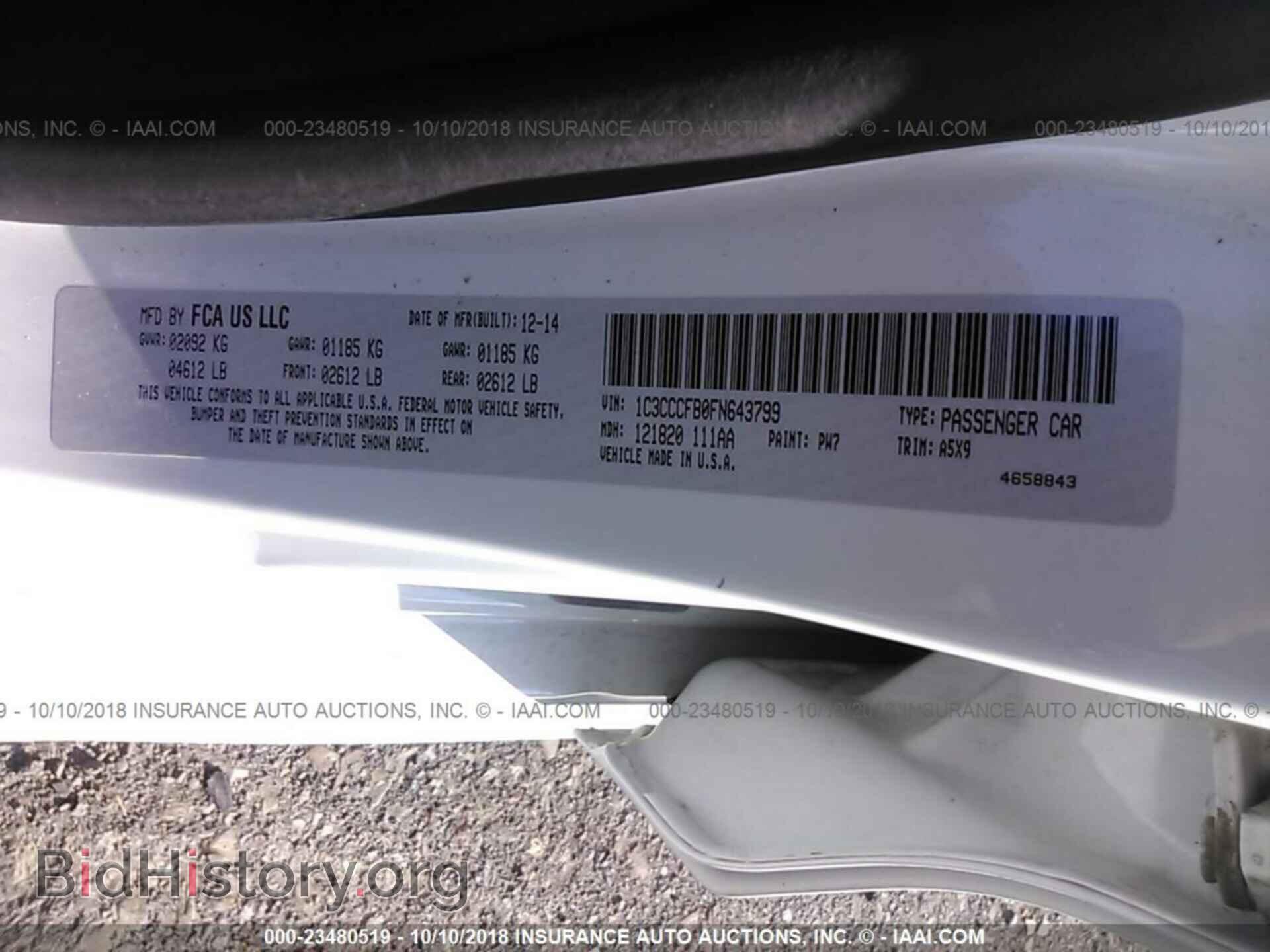 2015 Chrysler 200 - VIN: 1C3CCCFB0FN643799 - Фото 9