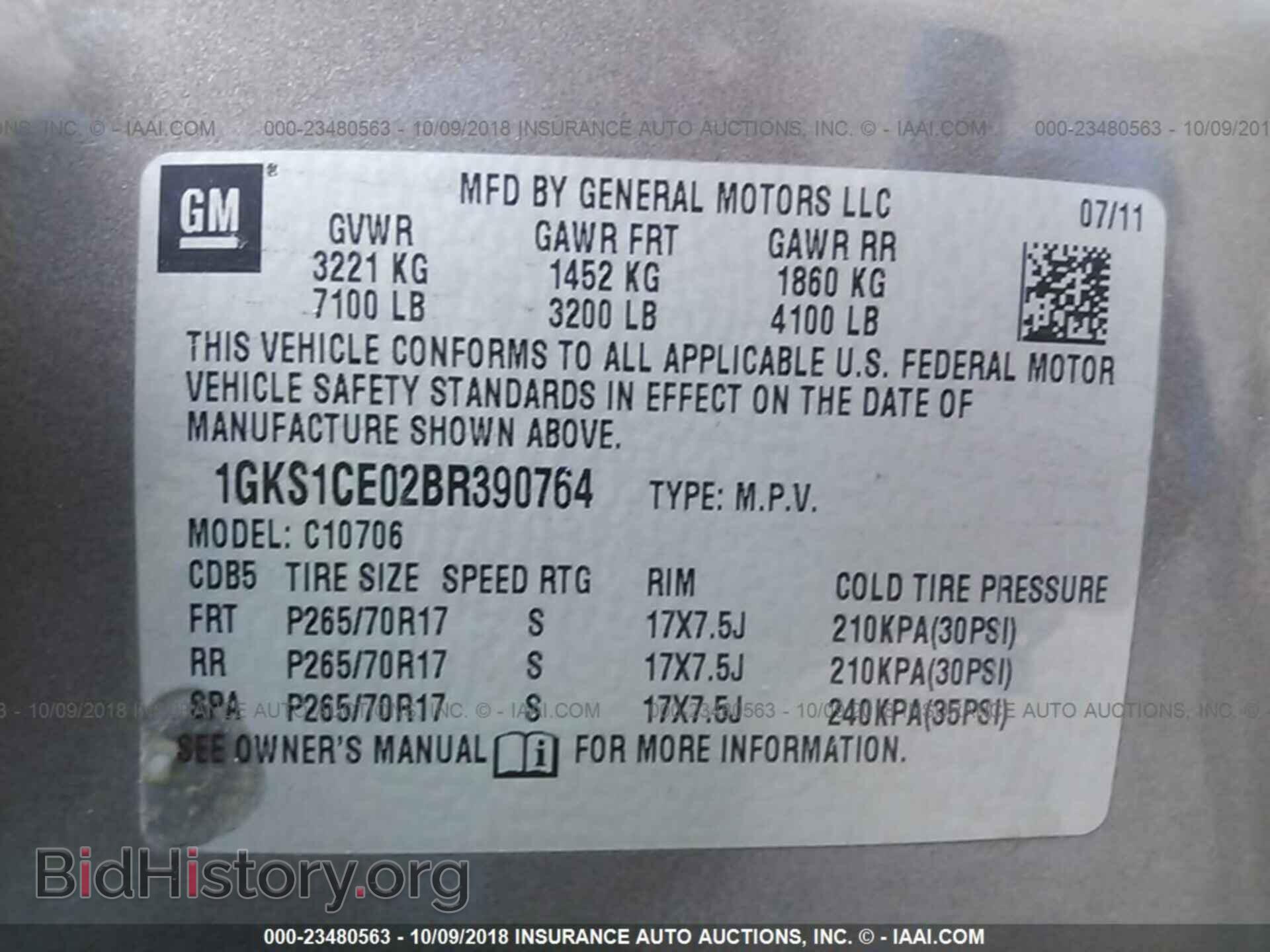 2011 GMC YUKON - VIN: 1GKS1CE02BR390764 - Photo 9