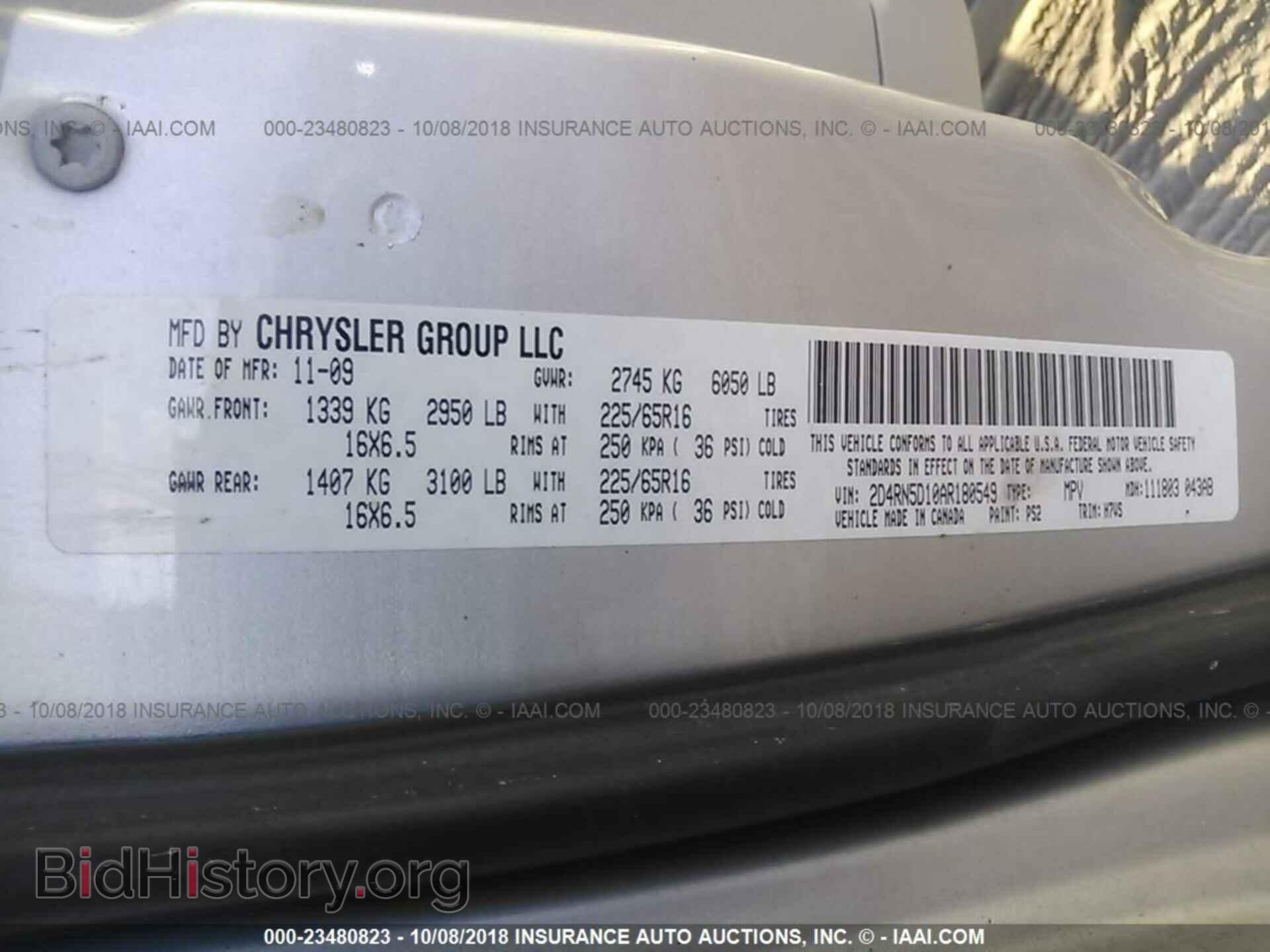 2010 DODGE GRAND CARAVAN - VIN: 2D4RN5D10AR180549 - Фото 9
