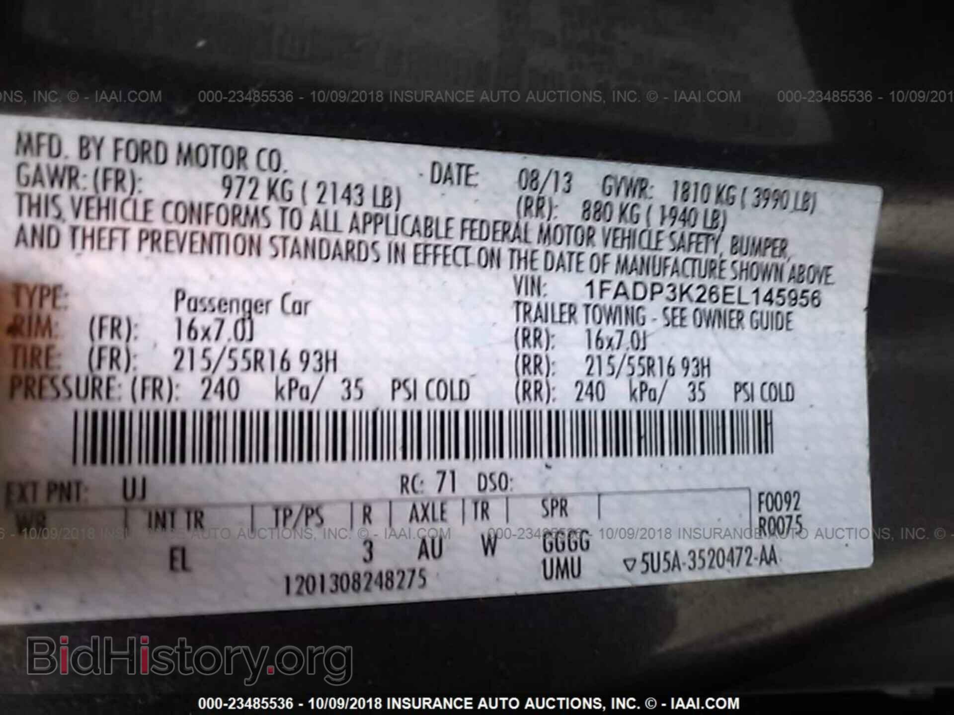 2014 FORD FOCUS - VIN: 1FADP3K26EL145956 - Photo 9