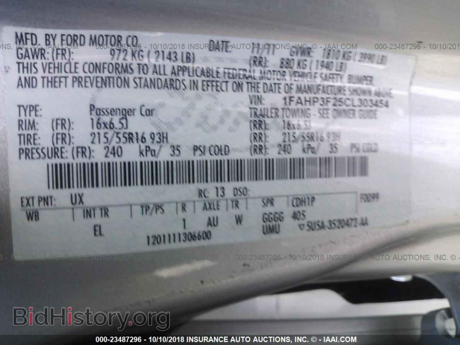 2012 FORD FOCUS - VIN: 1FAHP3F25CL303454 - Фото 9