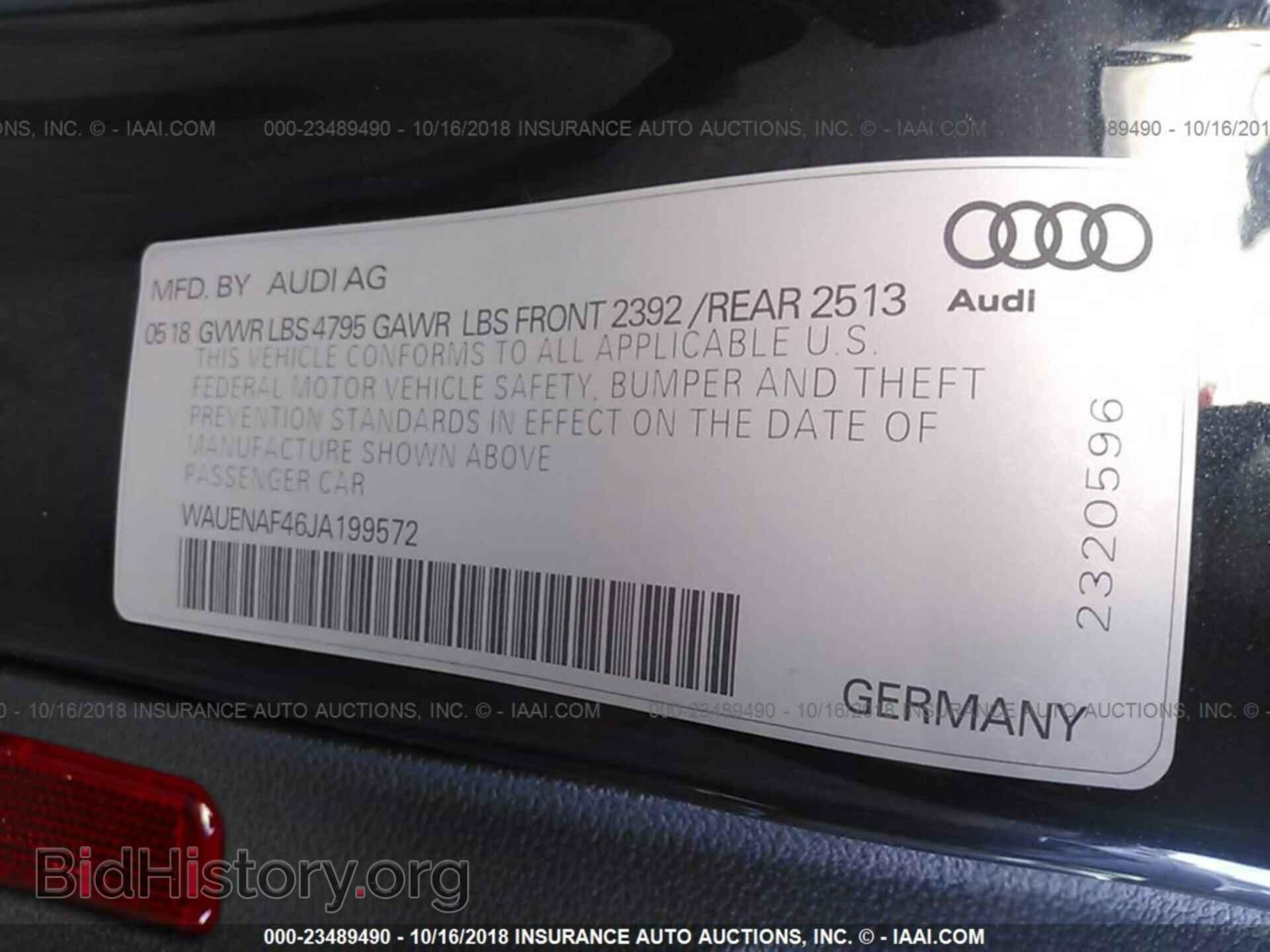 2018 Audi A4 - VIN: WAUENAF46JA199572 - Фото 9