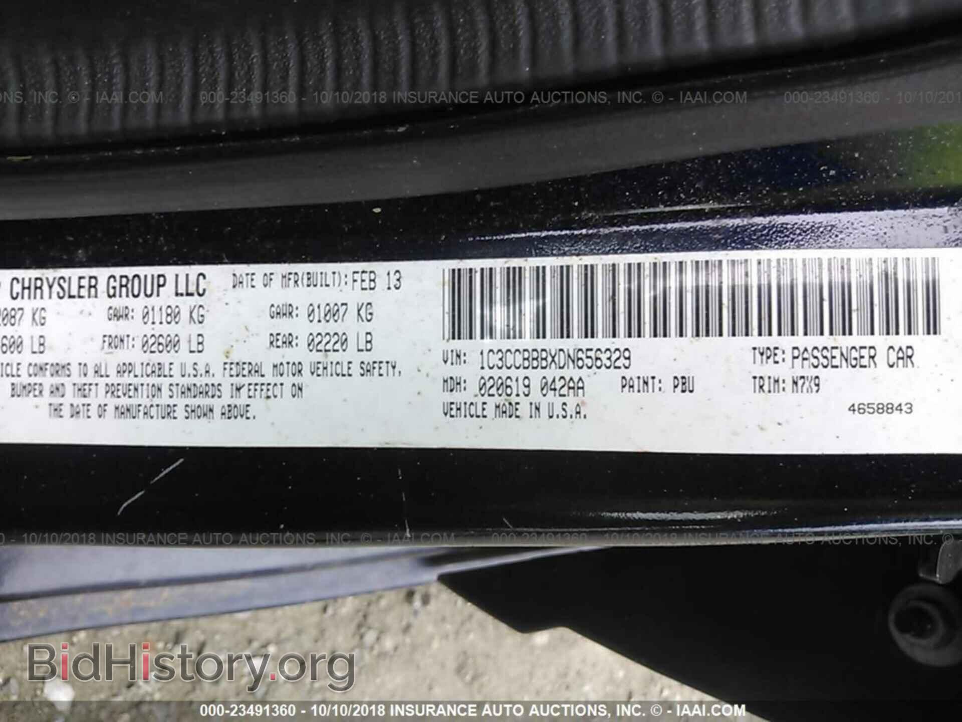2013 CHRYSLER 200 - VIN: 1C3CCBBBXDN656329 - Фото 9