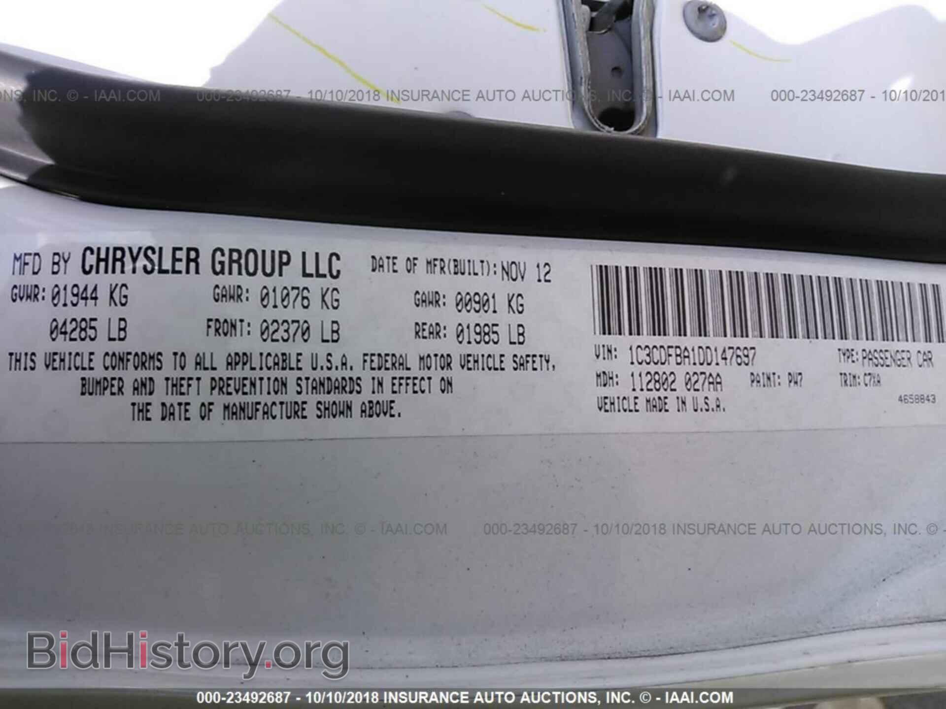 2013 DODGE DART - VIN: 1C3CDFBA1DD147697 - Photo 9