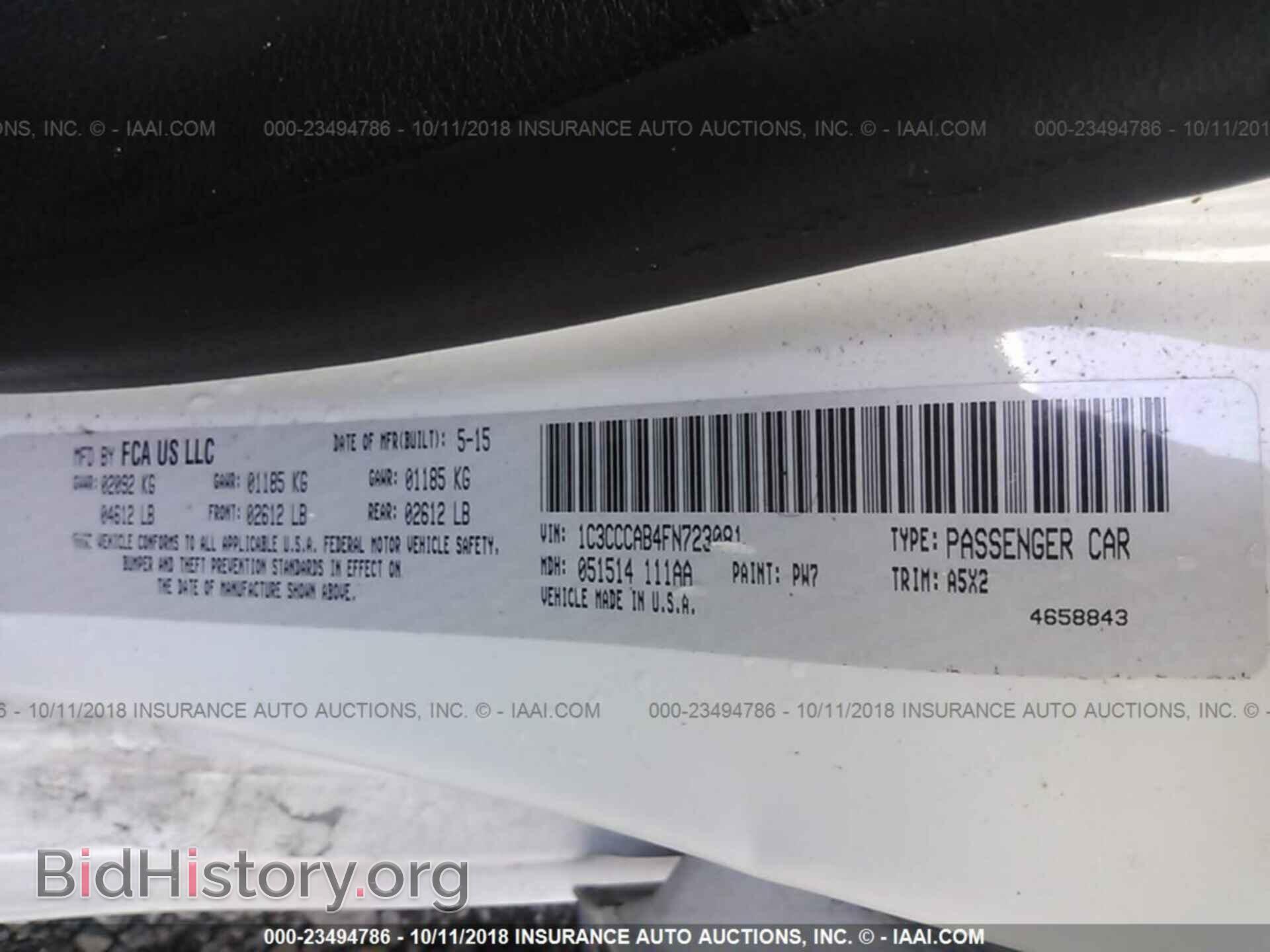 2015 CHRYSLER 200 - VIN: 1C3CCCAB4FN723081 - Фото 9