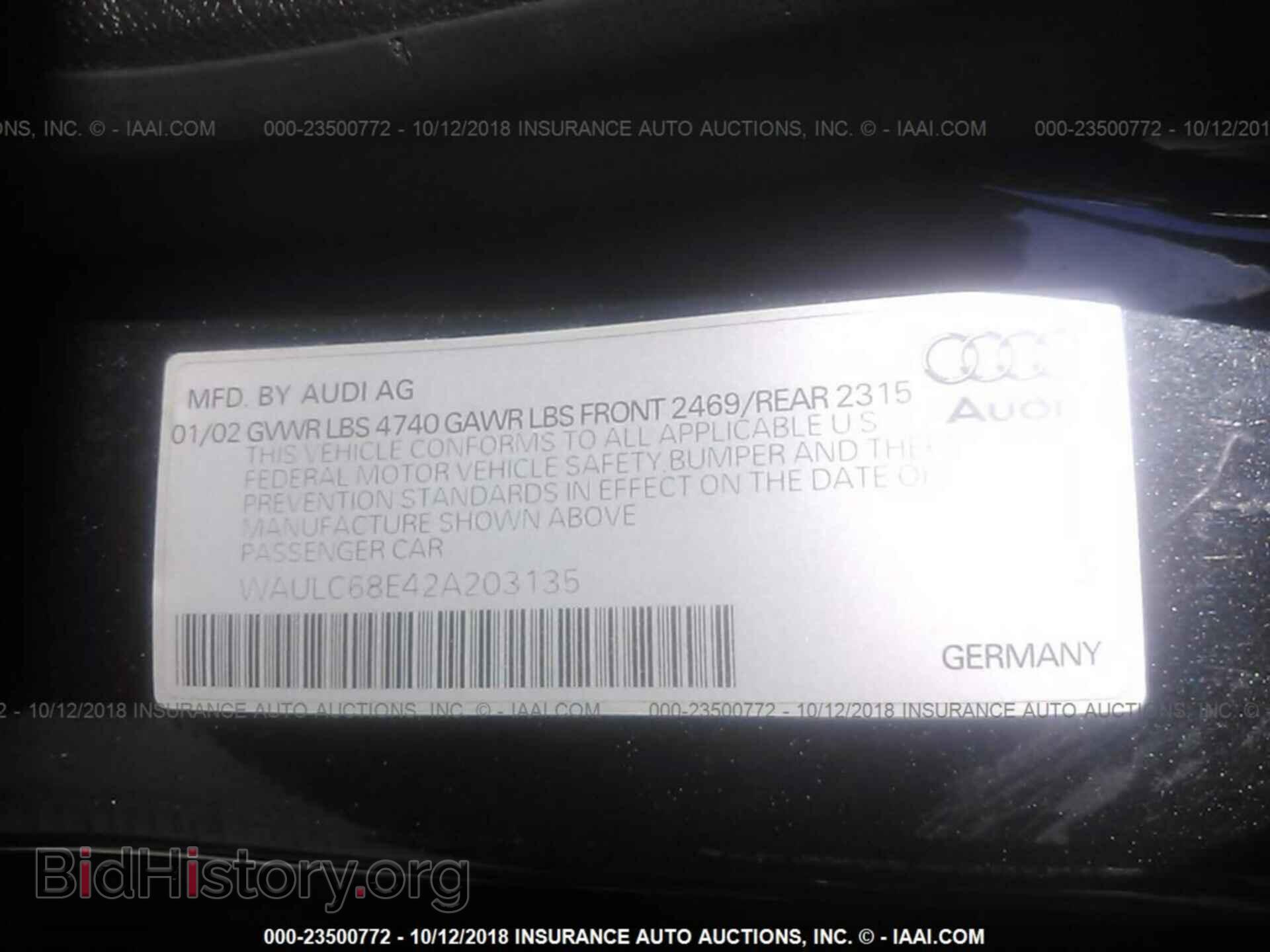 2002 AUDI A4 - VIN: WAULC68E42A203135 - Photo 9