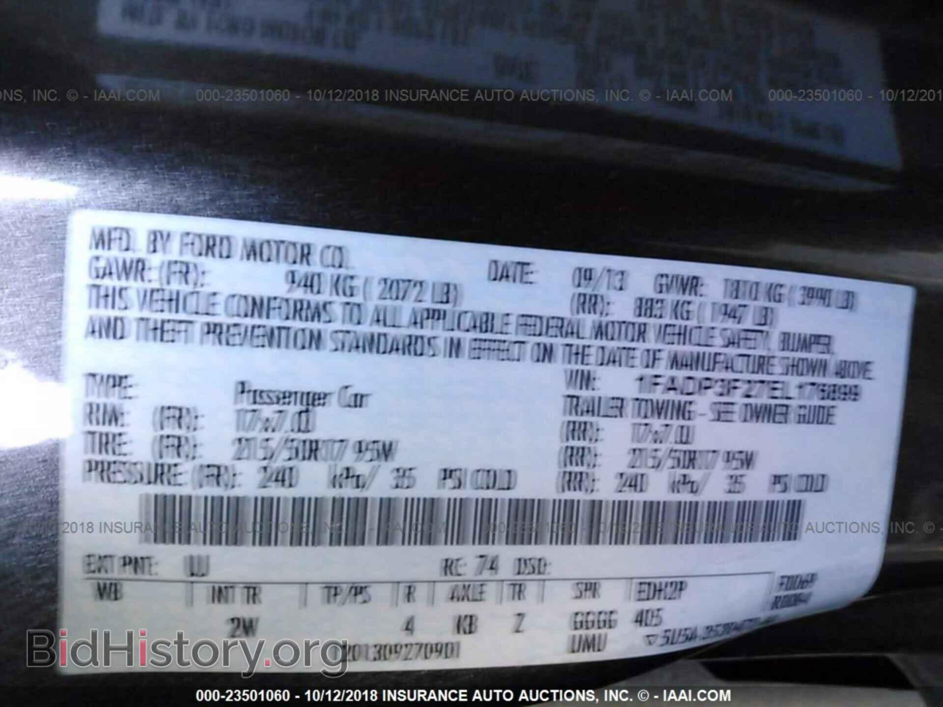 2014 FORD FOCUS - VIN: 1FADP3F27EL176899 - Фото 9