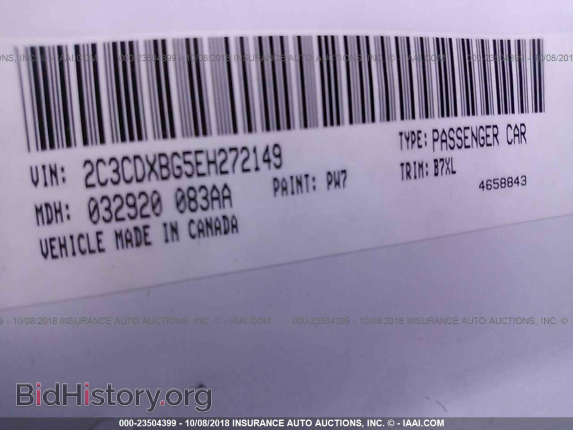 2014 Dodge CHARGER (VIN 2C3CDXBG5EH272149) — фото 9 из 10