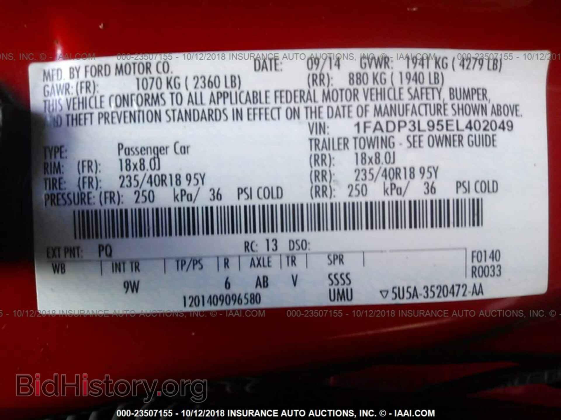 2014 Ford Focus - VIN: 1FADP3L95EL402049 - Фото 9
