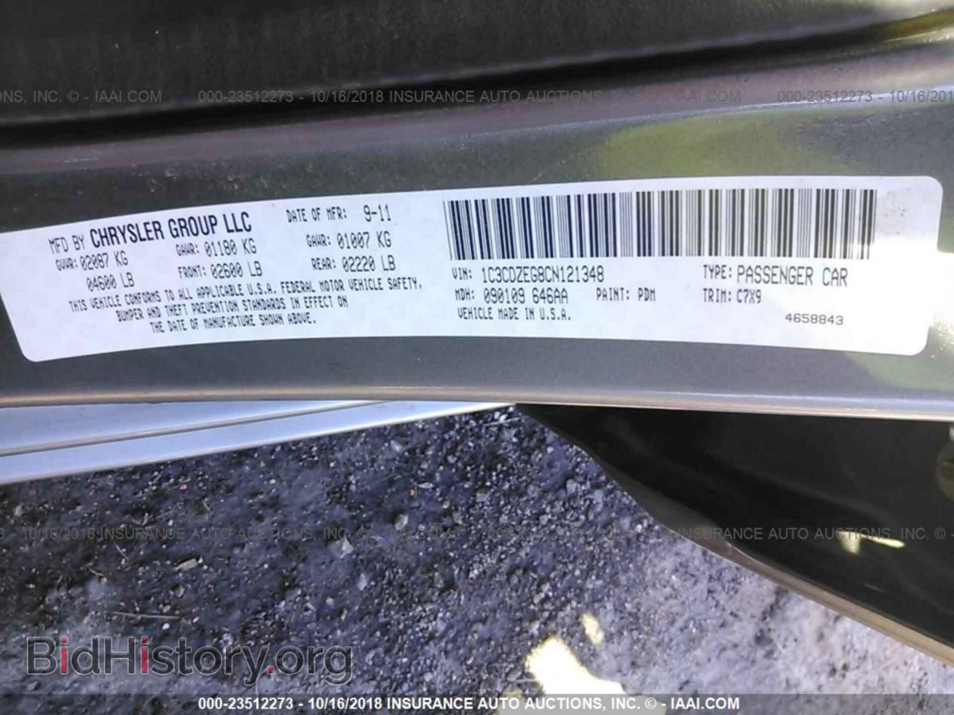 2012 DODGE AVENGER - VIN: 1C3CDZEG8CN121348 - Photo 9
