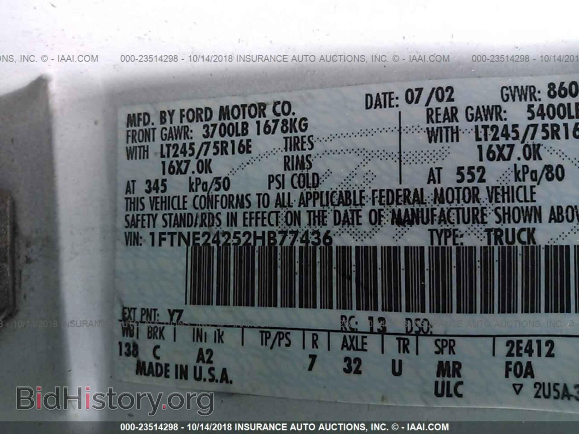 2002 FORD ECONOLINE - VIN: 1FTNE24252HB77436 - Photo 9