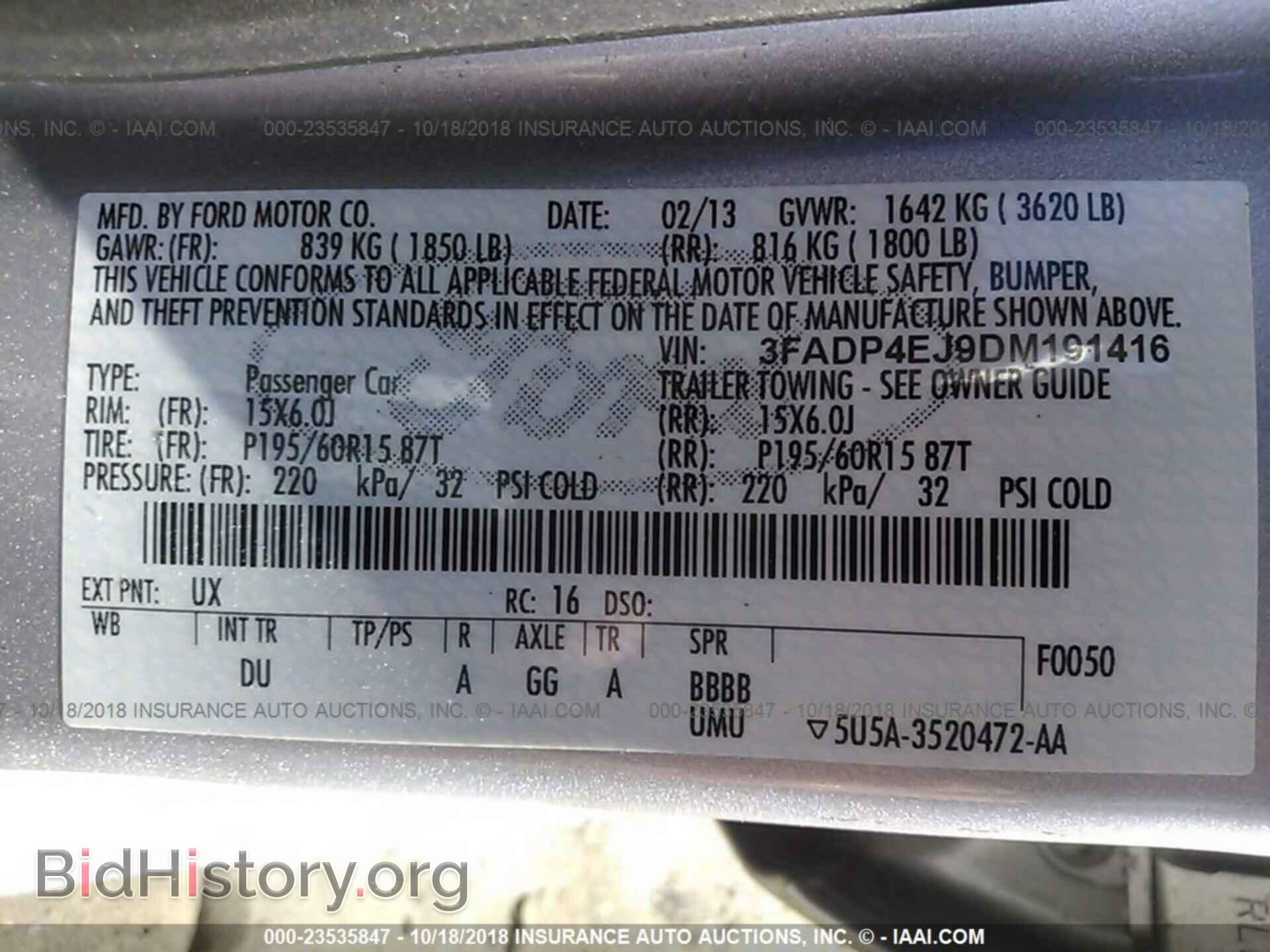2013 Ford Fiesta - VIN: 3FADP4EJ9DM191416 - Фото 9