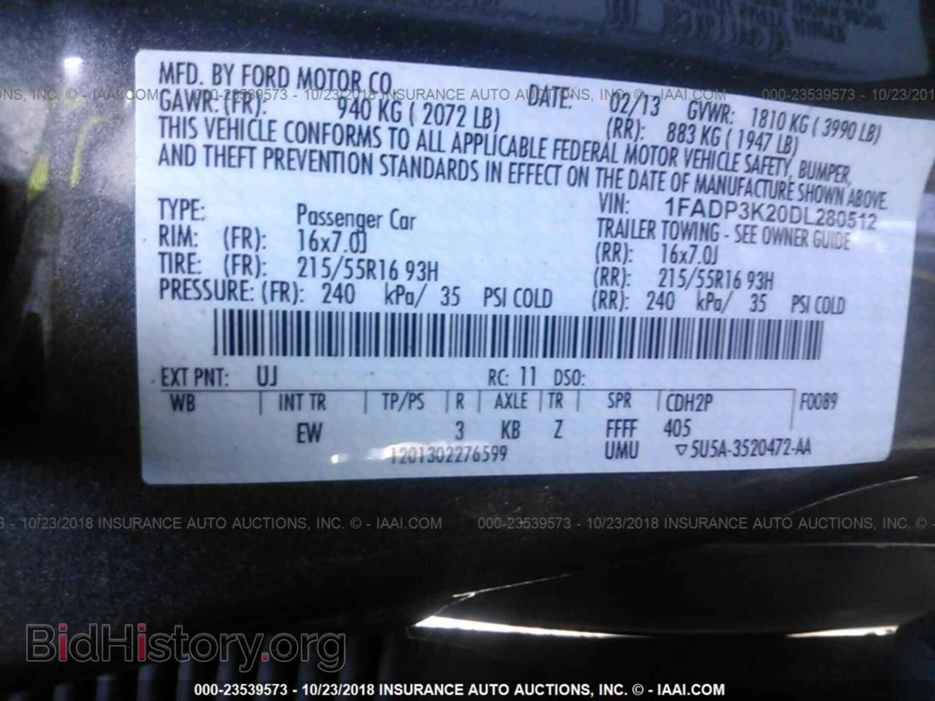 2013 FORD FOCUS - VIN: 1FADP3K20DL280512 - Фото 9