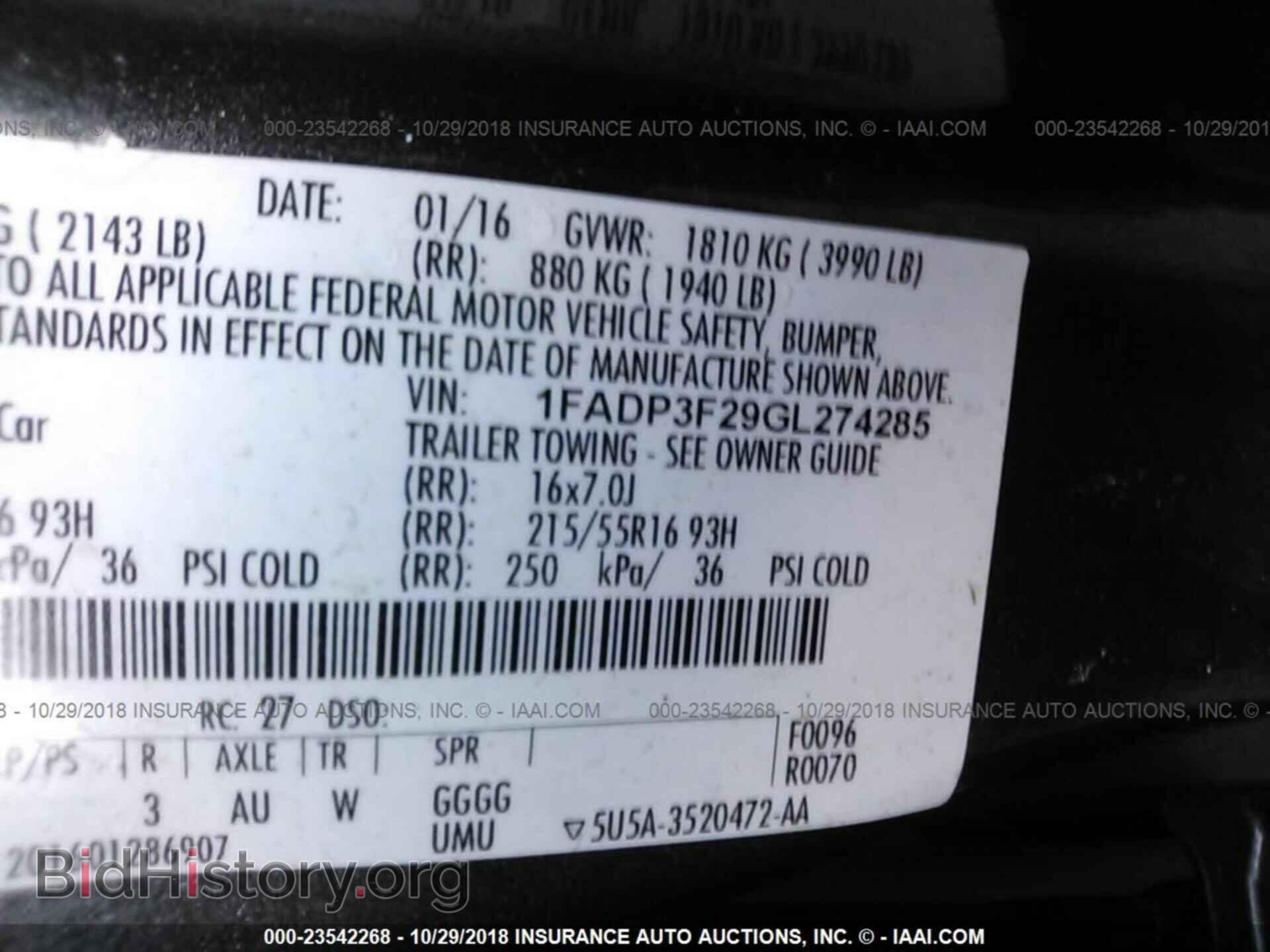 2016 FORD FOCUS - VIN: 1FADP3F29GL274285 - Фото 9