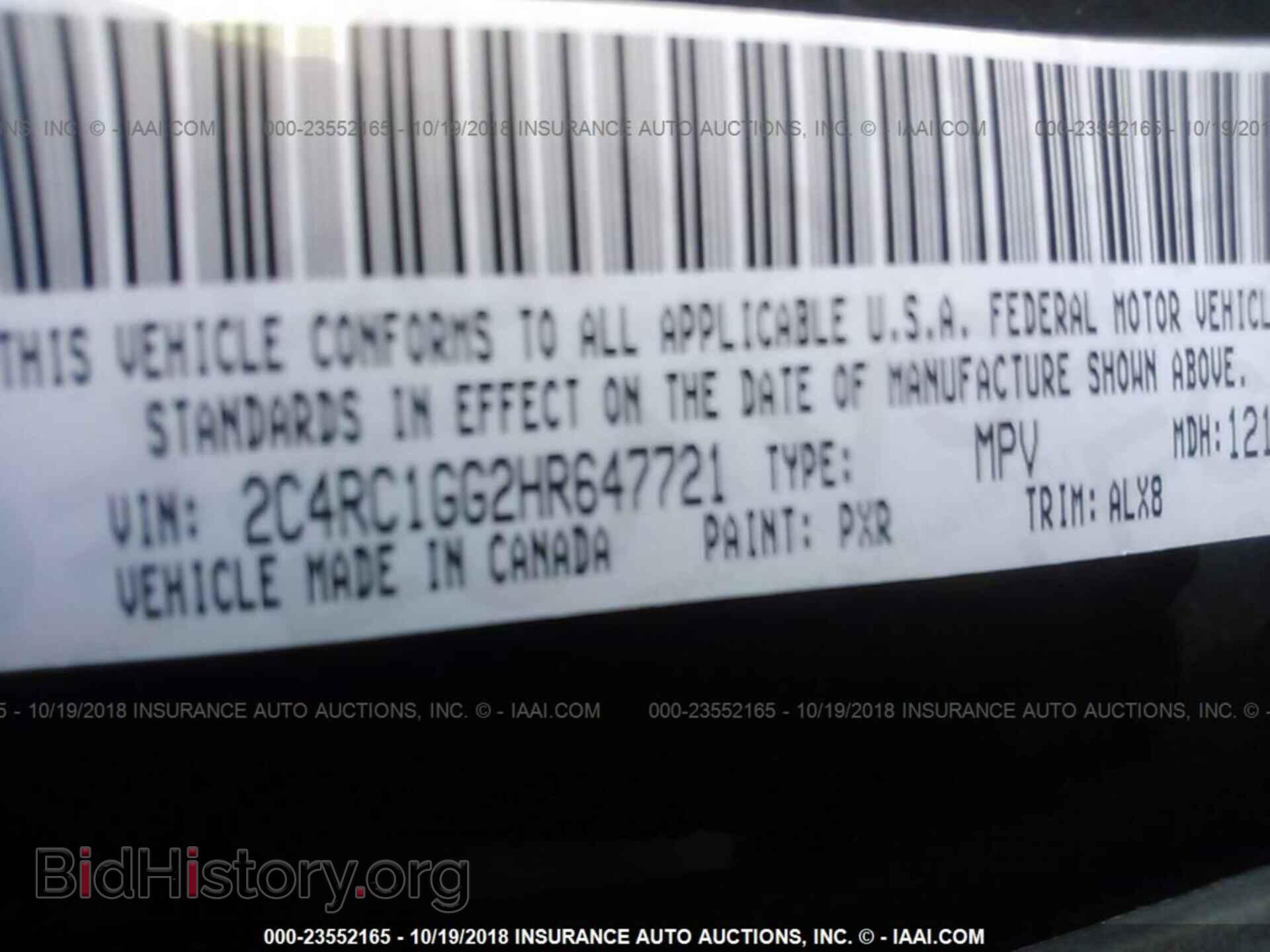 2017 CHRYSLER PACIFICA - VIN: 2C4RC1GG2HR647721 - Photo 9