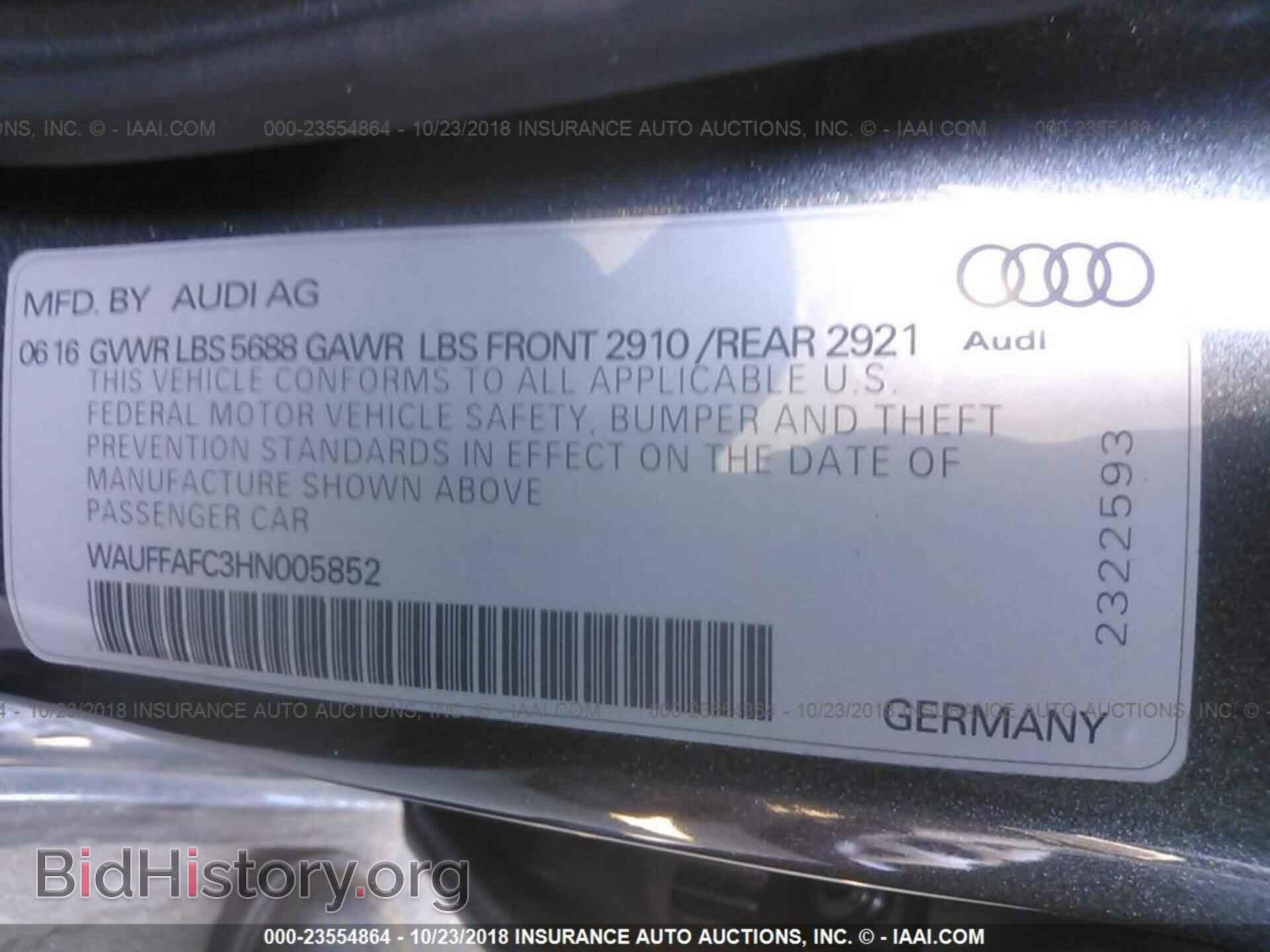 2017 Audi S6 - VIN: WAUFFAFC3HN005852 - Фото 9