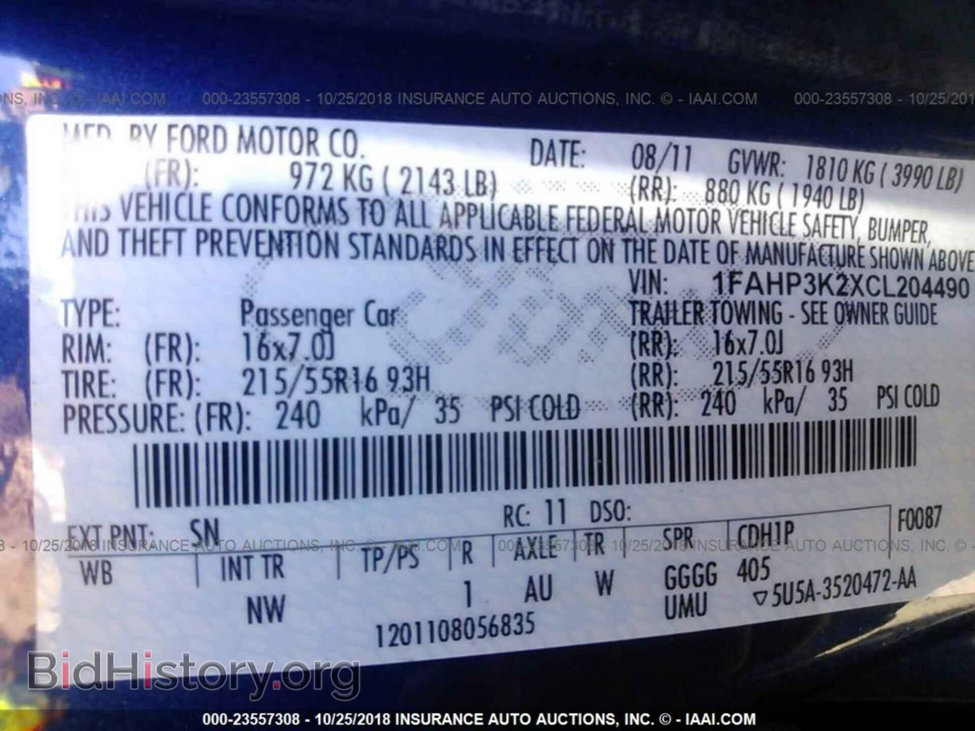 2012 FORD FOCUS - VIN: 1FAHP3K2XCL204490 - Photo 9