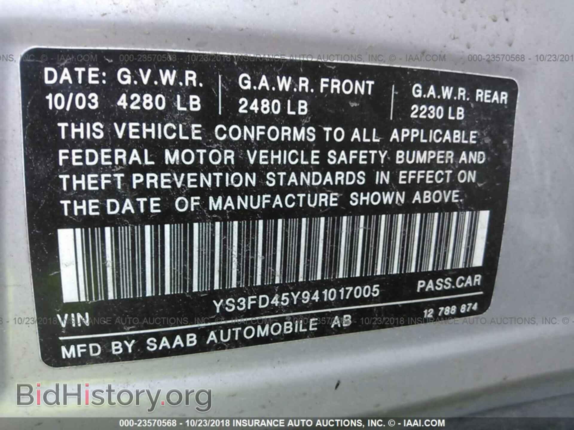 2004 SAAB 9-3 - VIN: YS3FD45Y941017005 - Photo 9