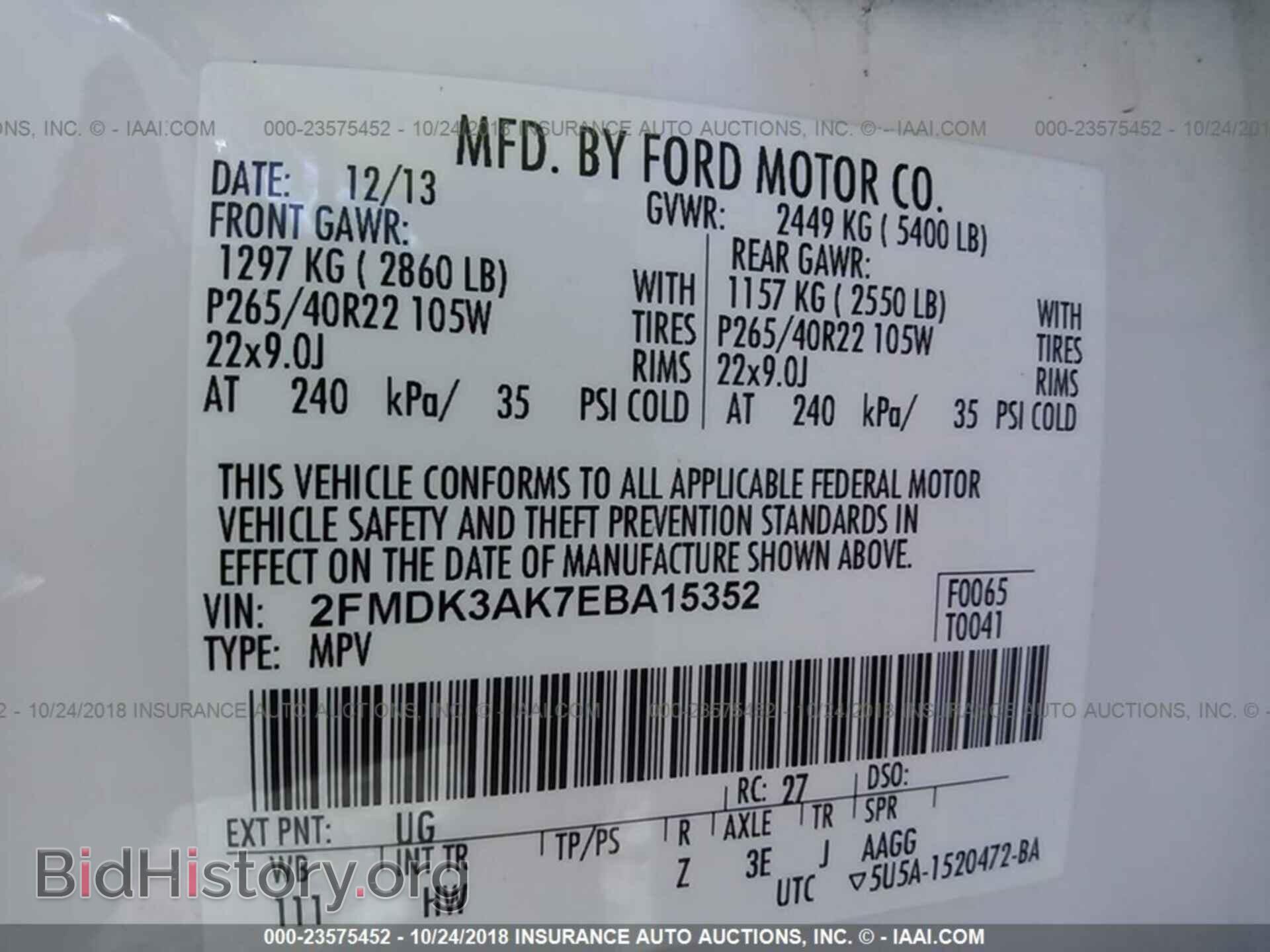2014 Ford Edge - VIN: 2FMDK3AK7EBA15352 - Фото 9