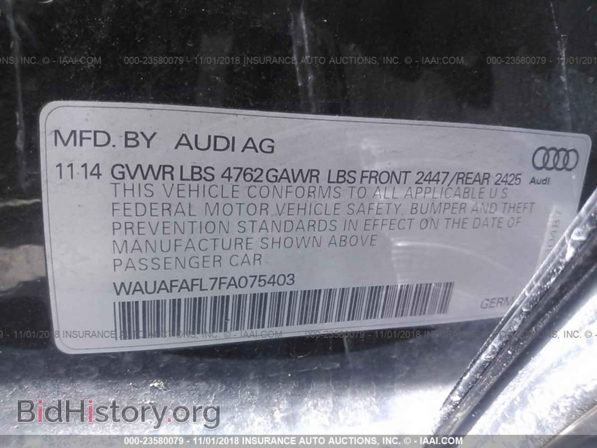 2015 Audi A4 - VIN: WAUAFAFL7FA075403 - Фото 9