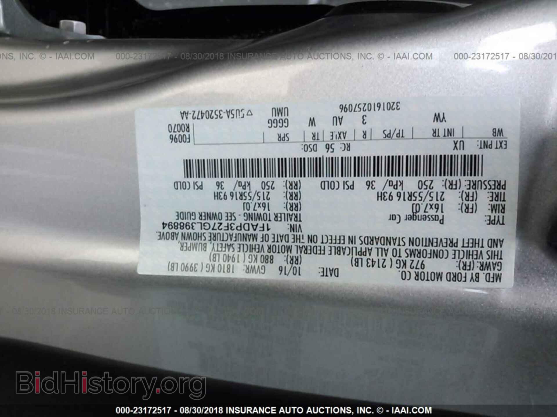 2016 FORD FOCUS - VIN: 1FADP3F27GL398894 - Photo 9