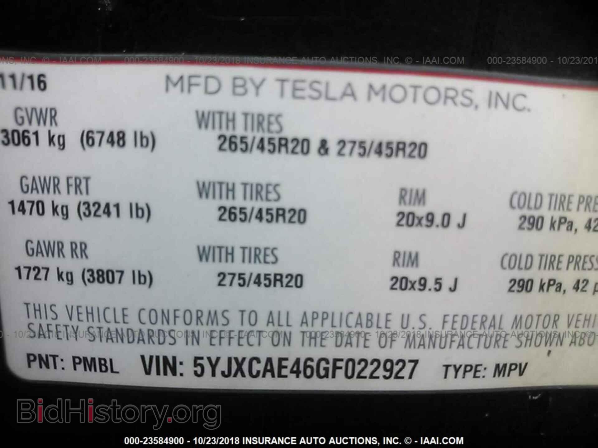 2016 TESLA MODEL X - VIN: 5YJXCAE46GF022927 - Photo 9