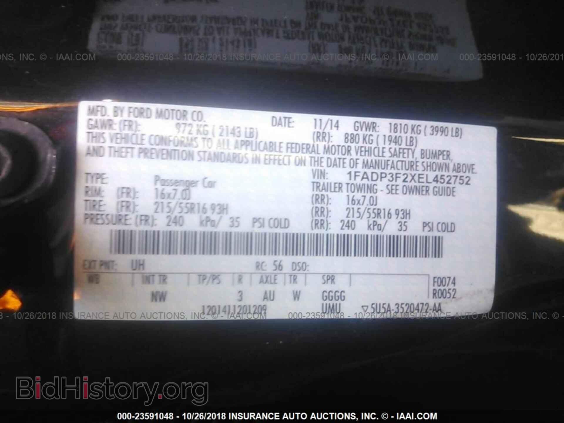2014 Ford Focus - VIN: 1FADP3F2XEL452752 - Фото 9