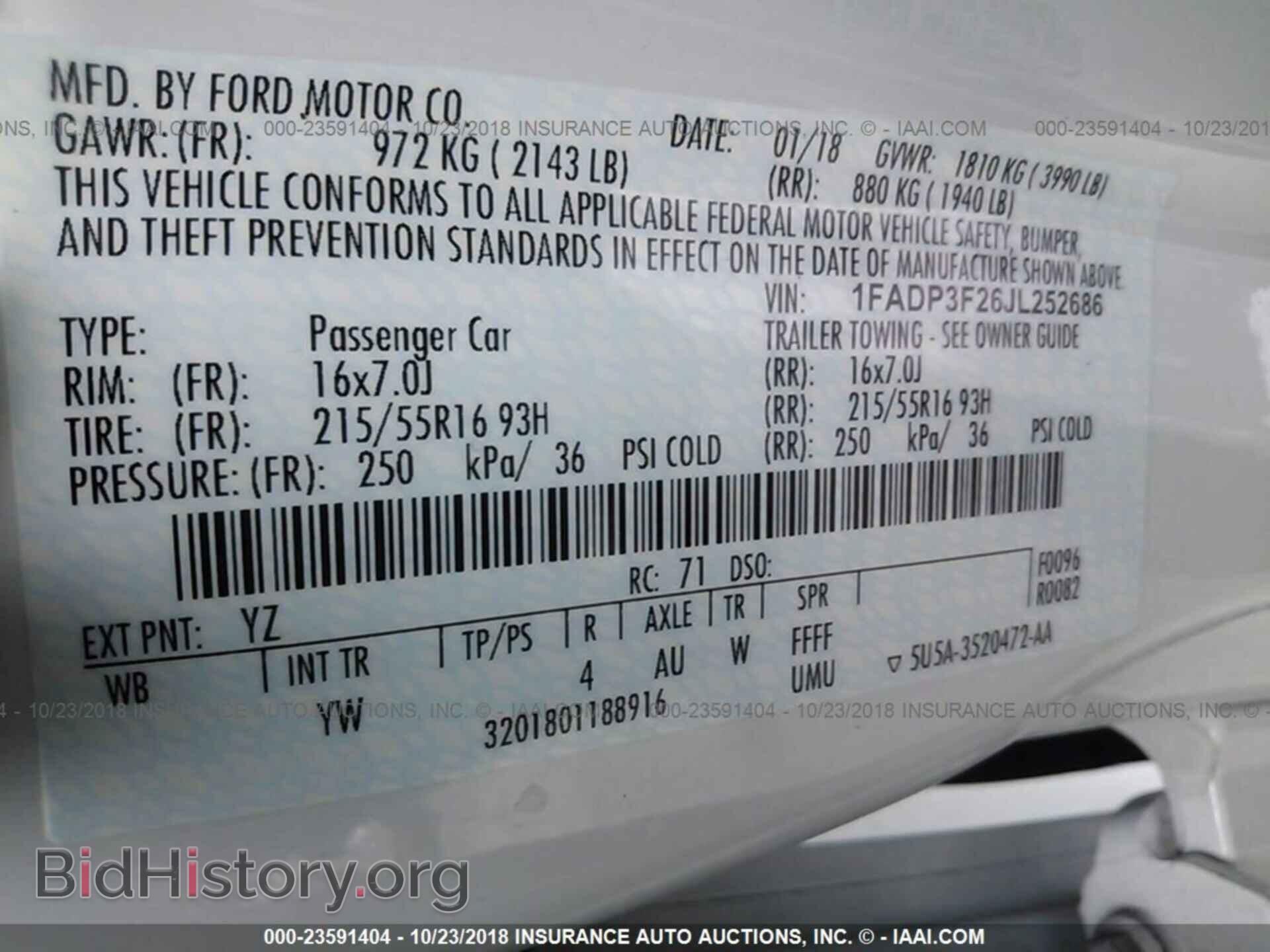 2018 Ford Focus - VIN: 1FADP3F26JL252686 - Фото 9
