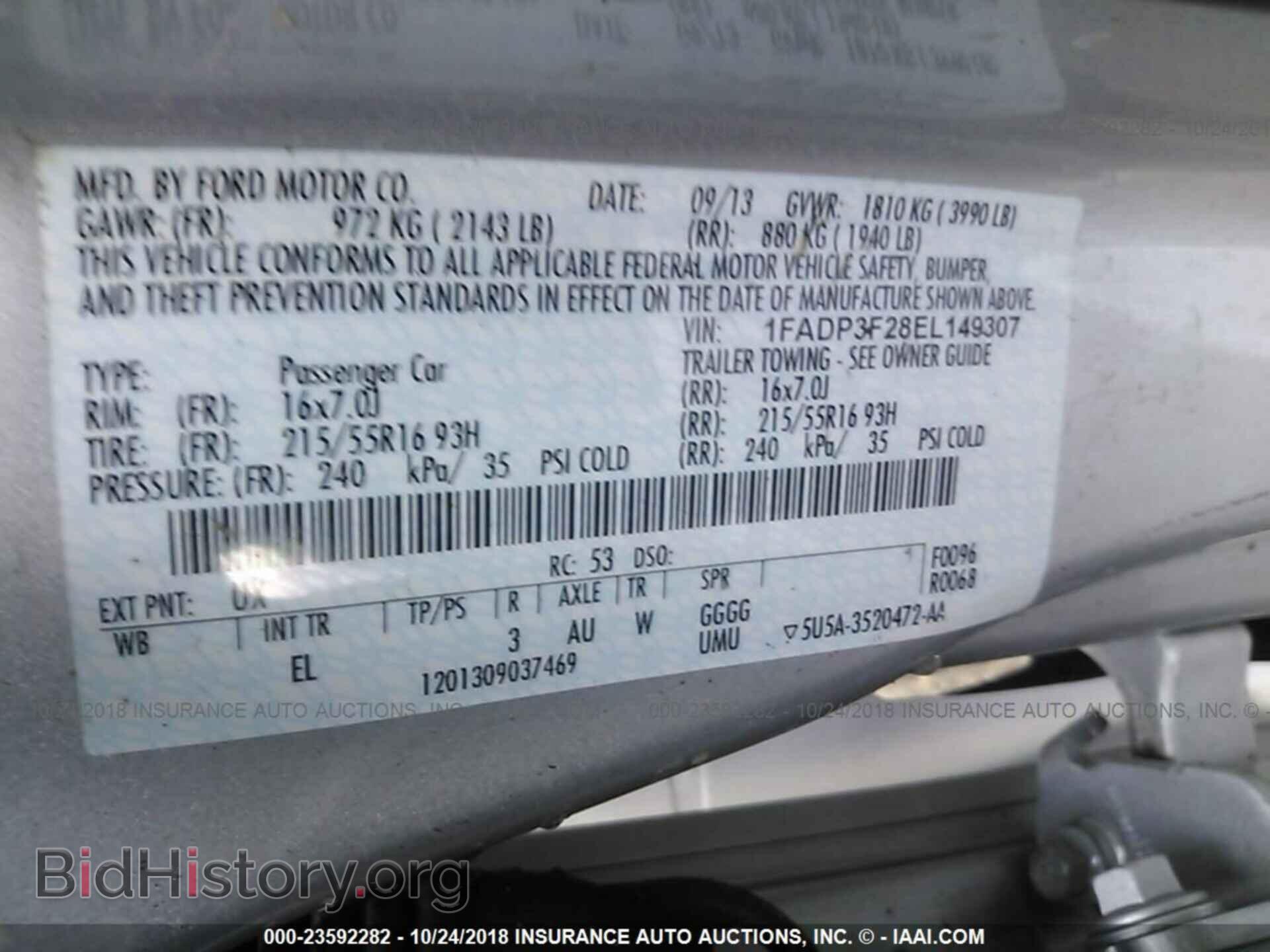 2014 FORD FOCUS - VIN: 1FADP3F28EL149307 - Photo 9