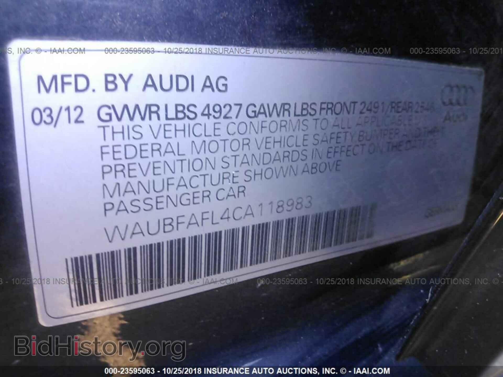 2012 Audi A4 - VIN: WAUBFAFL4CA118983 - Photo 9