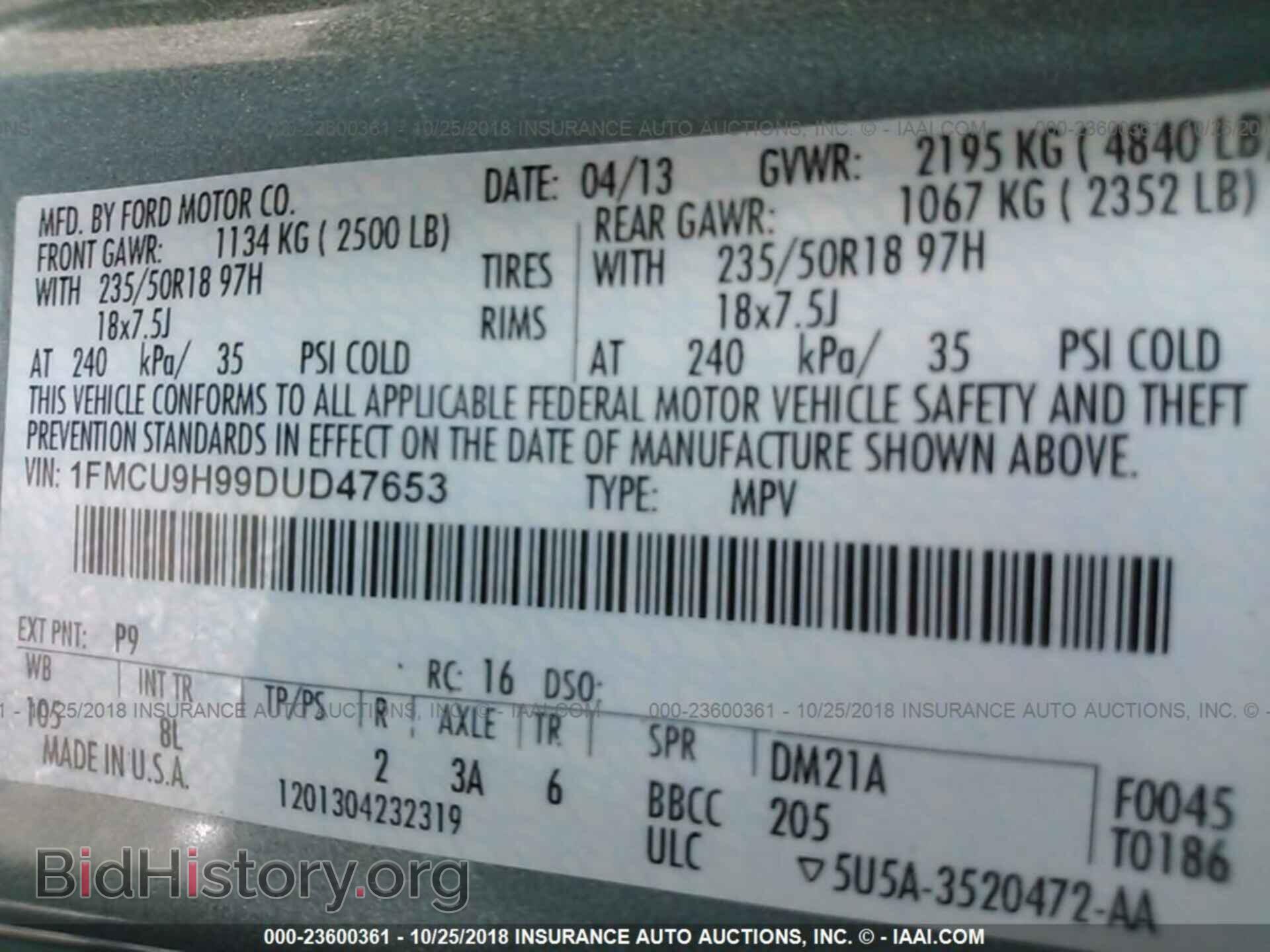 2013 Ford Escape - VIN: 1FMCU9H99DUD47653 - Photo 9
