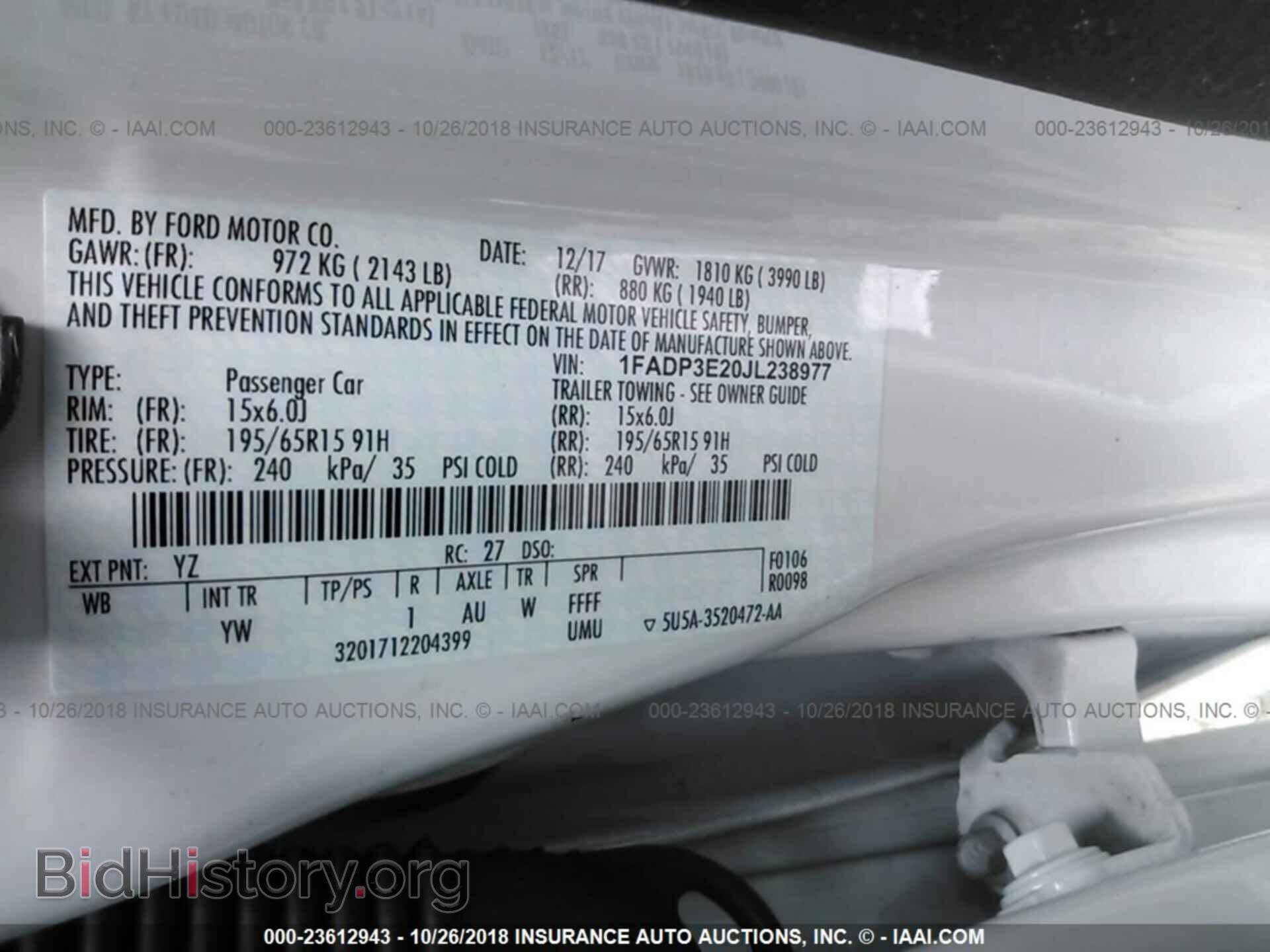 2018 FORD FOCUS - VIN: 1FADP3E20JL238977 - Photo 9
