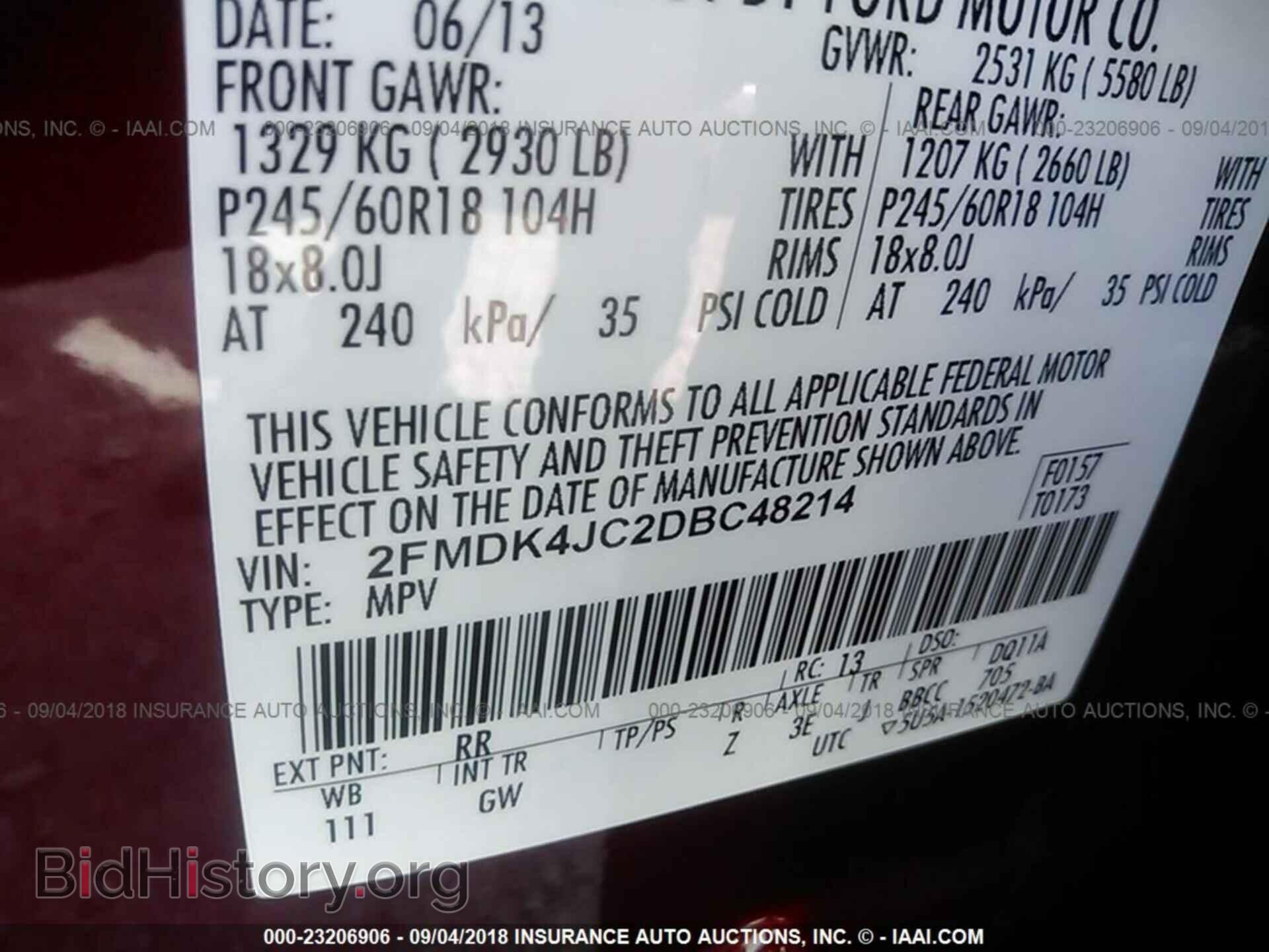 2013 FORD EDGE - VIN: 2FMDK4JC2DBC48214 - Photo 9