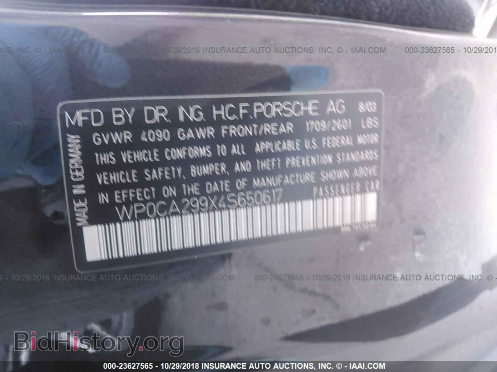 2004 PORSCHE 911 - VIN: WP0CA299X4S650617 - Фото 9