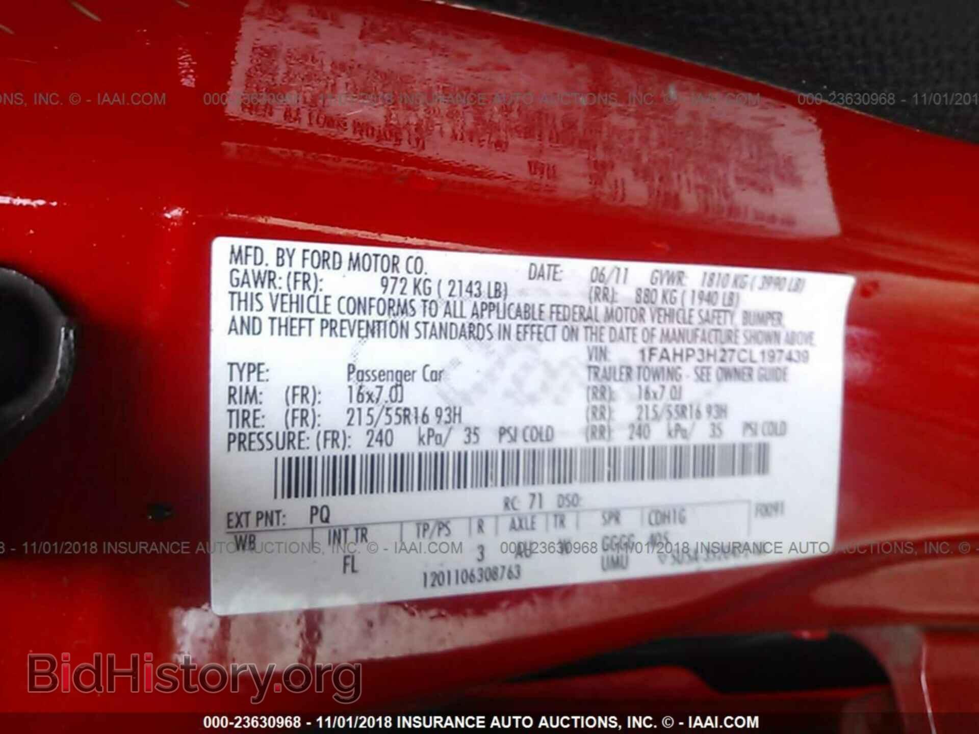 2012 FORD FOCUS - VIN: 1FAHP3H27CL197439 - Фото 9