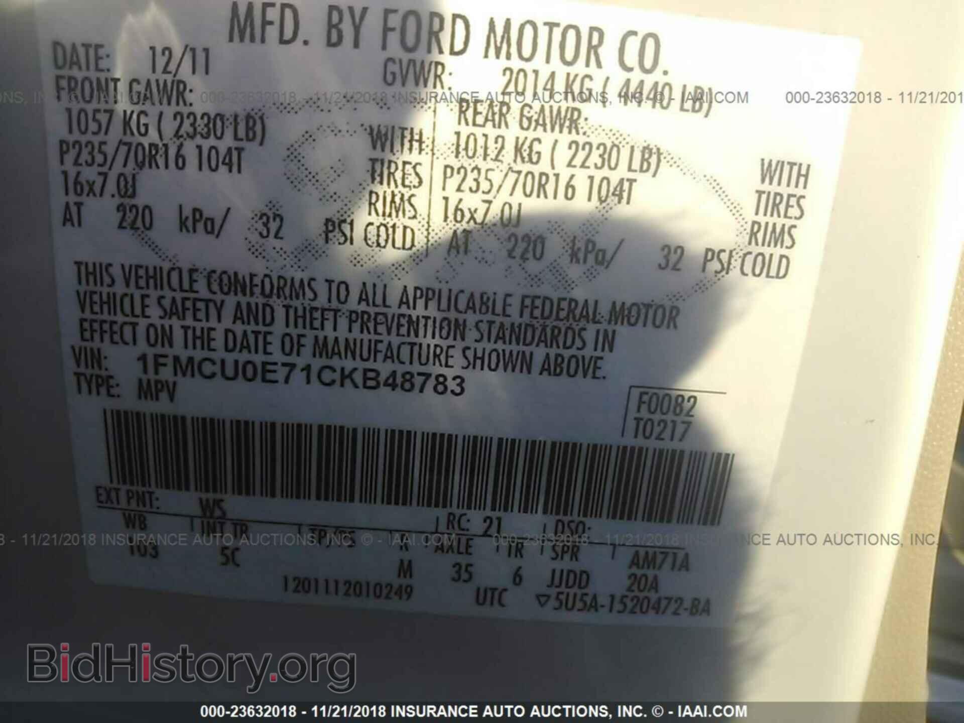2012 Ford Escape - VIN: 1FMCU0E71CKB48783 - Photo 9